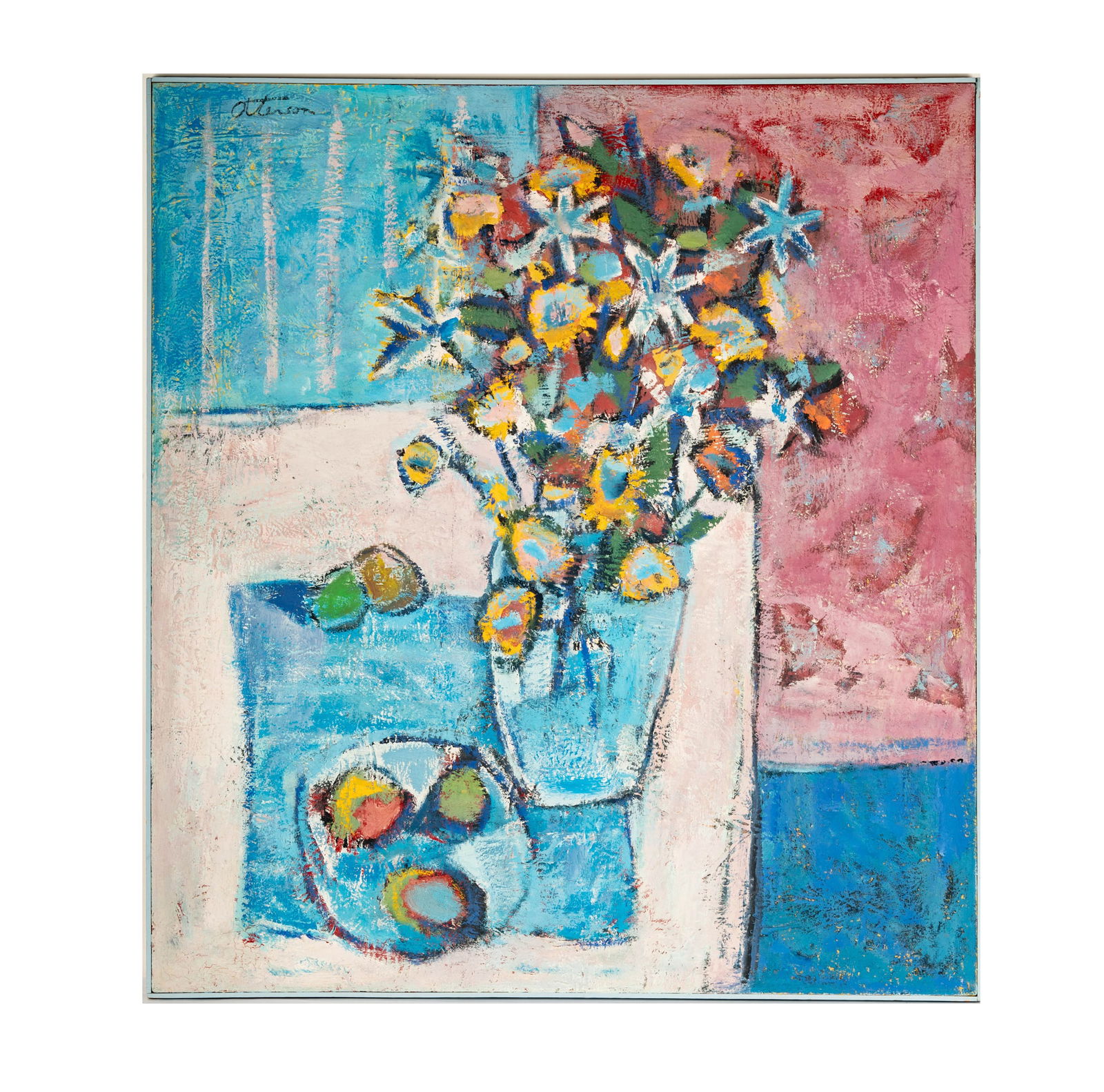 John Otterson, American (1905-1991), Still Life: oil on canvas signed upper left 53 x 48 in. (134.6 x 121.9 cm.), Frame: 53 1/2 x 48 1/2 in. (135.9 x 123.2 cm.)