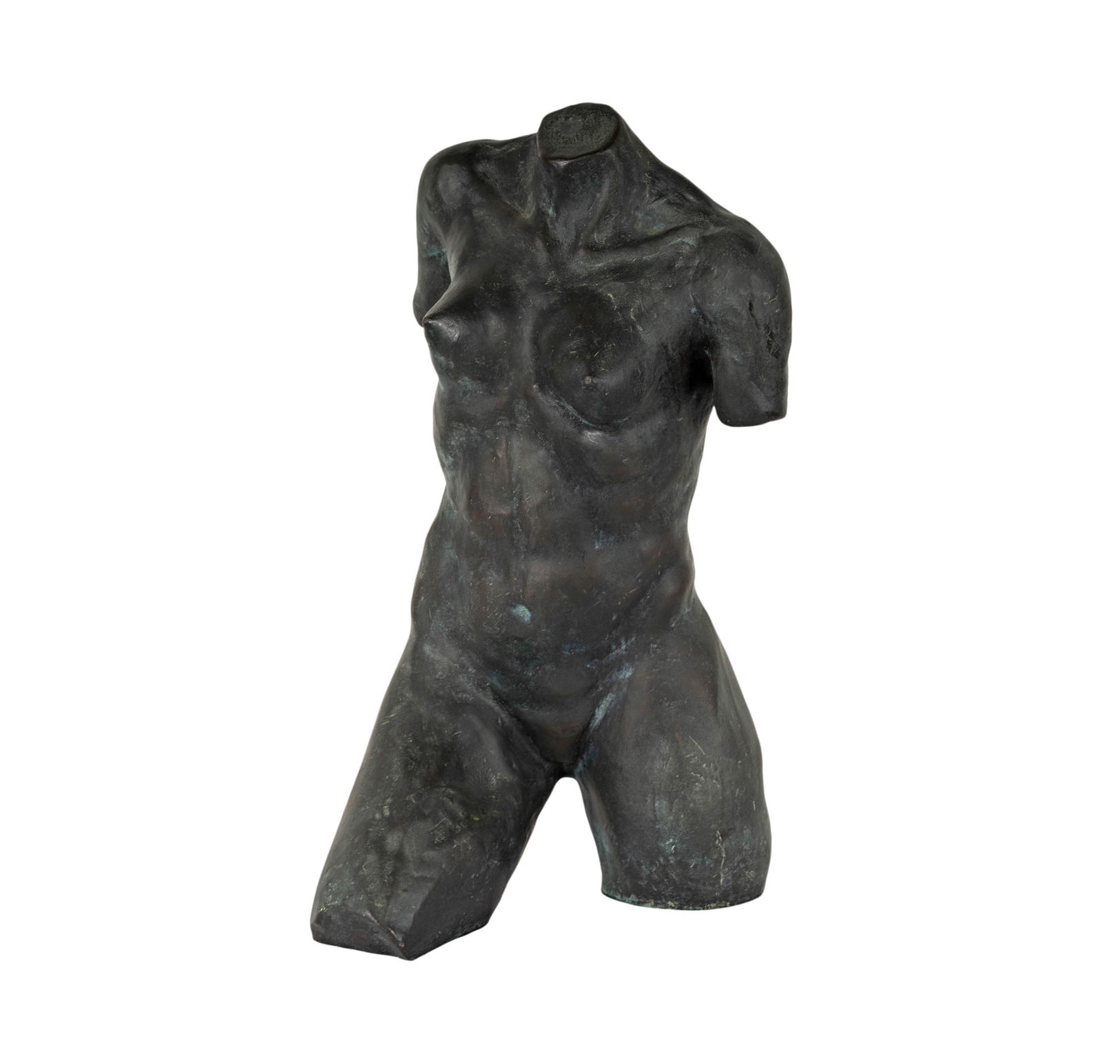 Bronze Nude Female Torso: signed in casting and numbered 4 / 25, 16 1/4 x 7 1/2 x 9 in.