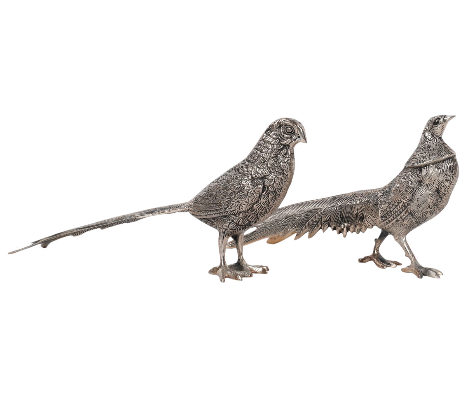 Pair of Silverplate Table Pheasants (1 of 7)