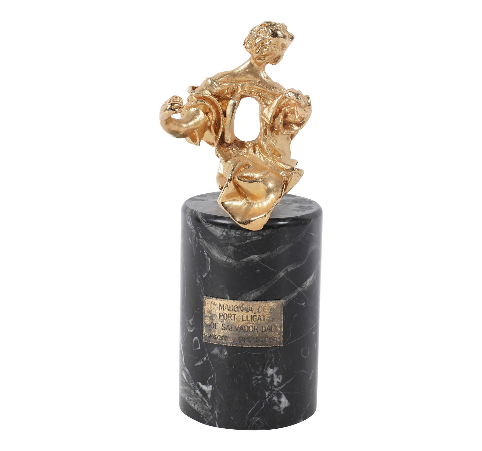 Salvador Dali (1904 - 1989), Madonna of Port Lligat: bronze on marble pedestal, signed and numbered 246/300 verso, 8 x 3 1/2 x 3 in.