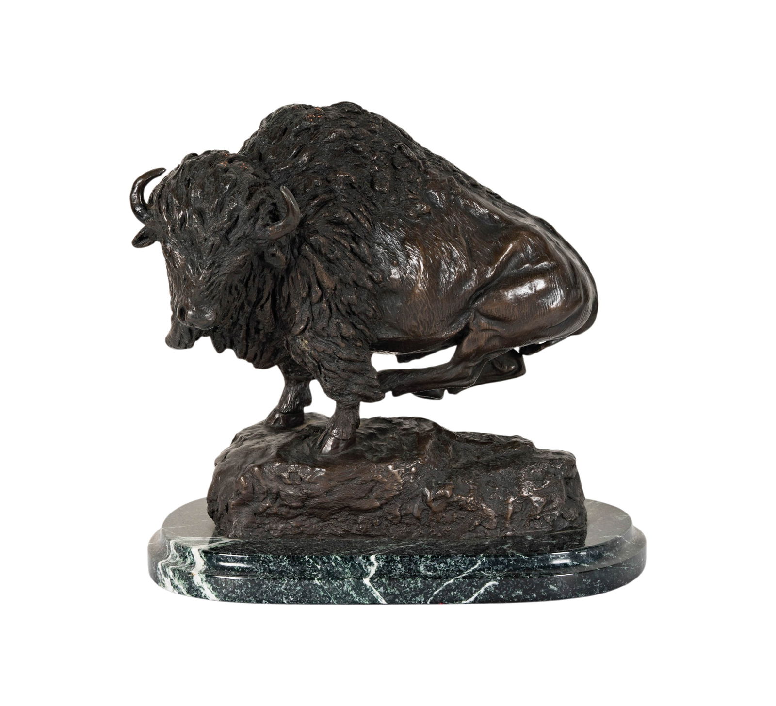 Ralph Crawford, Bronze Buffalo: on 1 1/2 in. marble plinth, signed Crawford in casting, overall: 14 1/2 x 15 x 10 in.