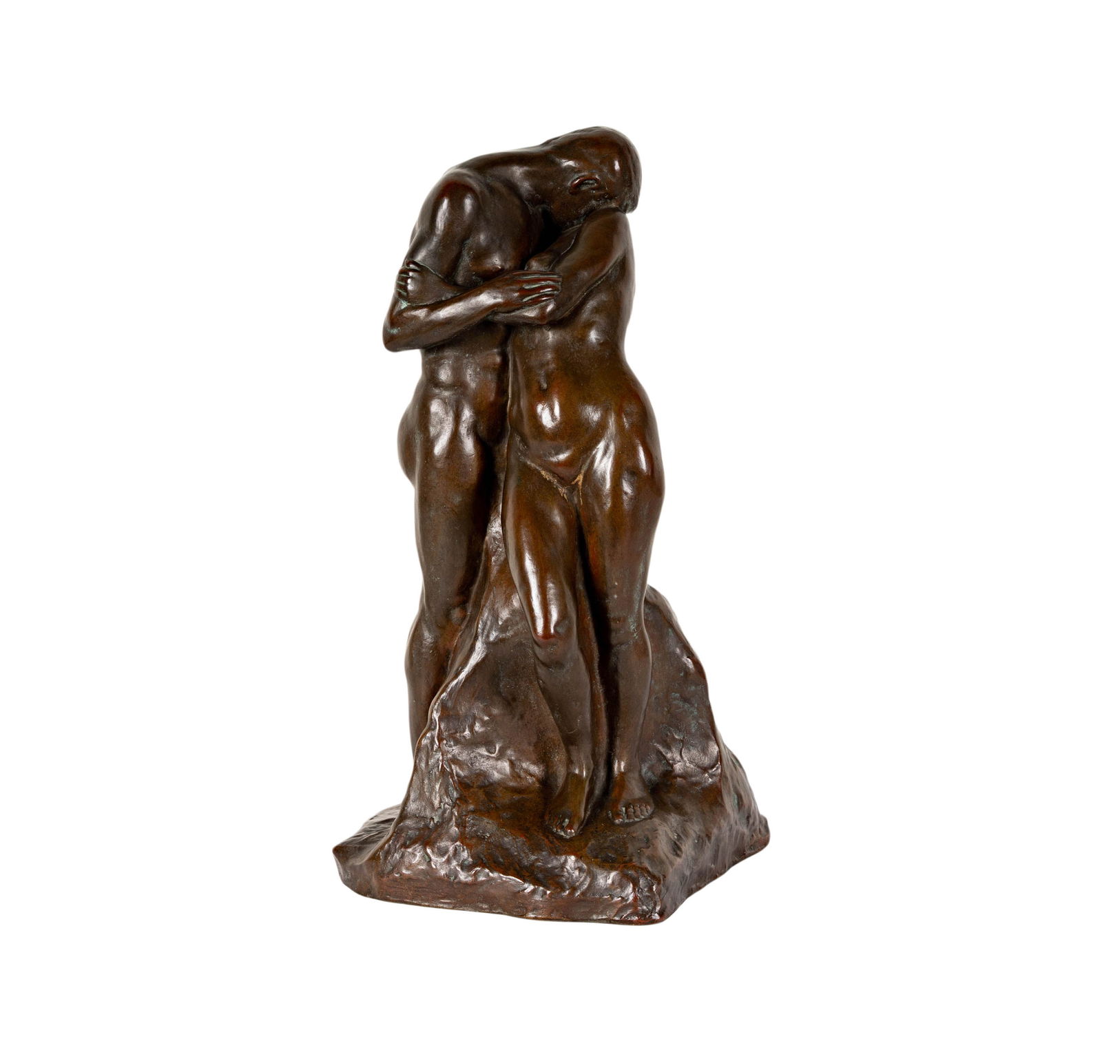 Joseph Witterwulghe (1883 - 1967), The Kiss: 1923, bronze, signed and numbered 8/12, 18 1/4 x 8 1/2 x 9 in.