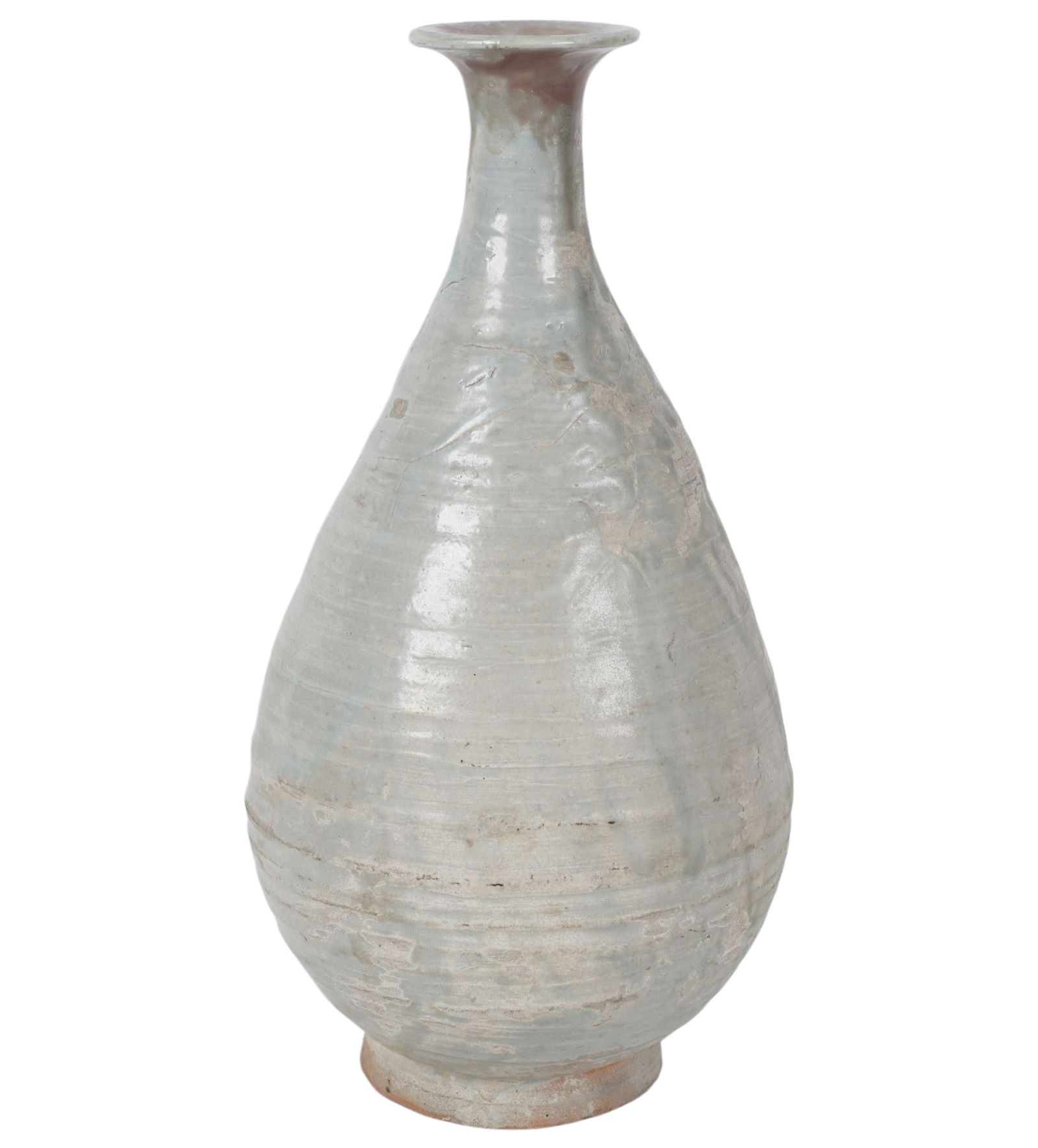 Korean Glazed Vase: unmarked, 15 1/4 x 8 in.