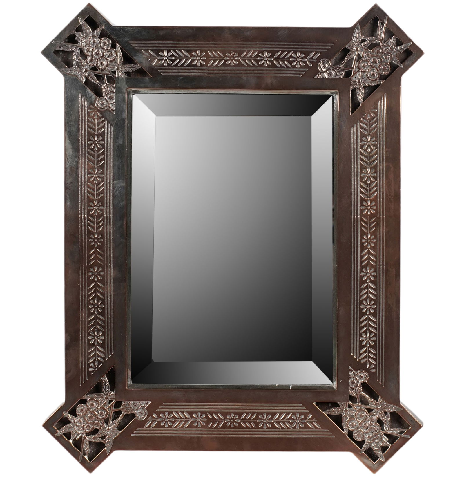 Christofle Silverplated Table Mirror: marked to underside, 19 1/4 x 15 1/2 x 6 in.