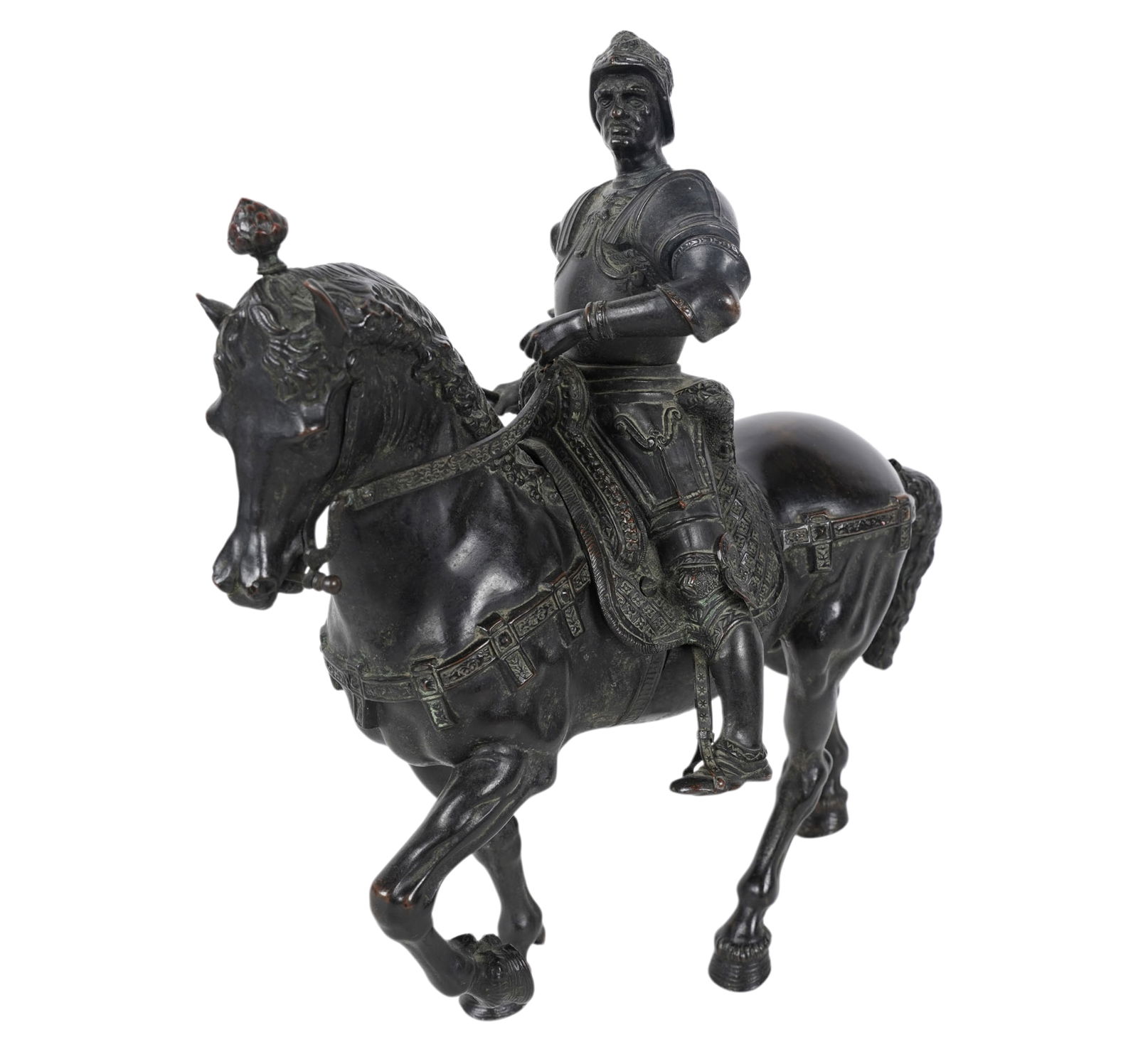 Equestrian Sculpture of Bartolomeo Colleoni: bronze on wood base, the bronze: 13 1/2 in. high, overall: 19 1/2 x 15 1/2 x 10 in.