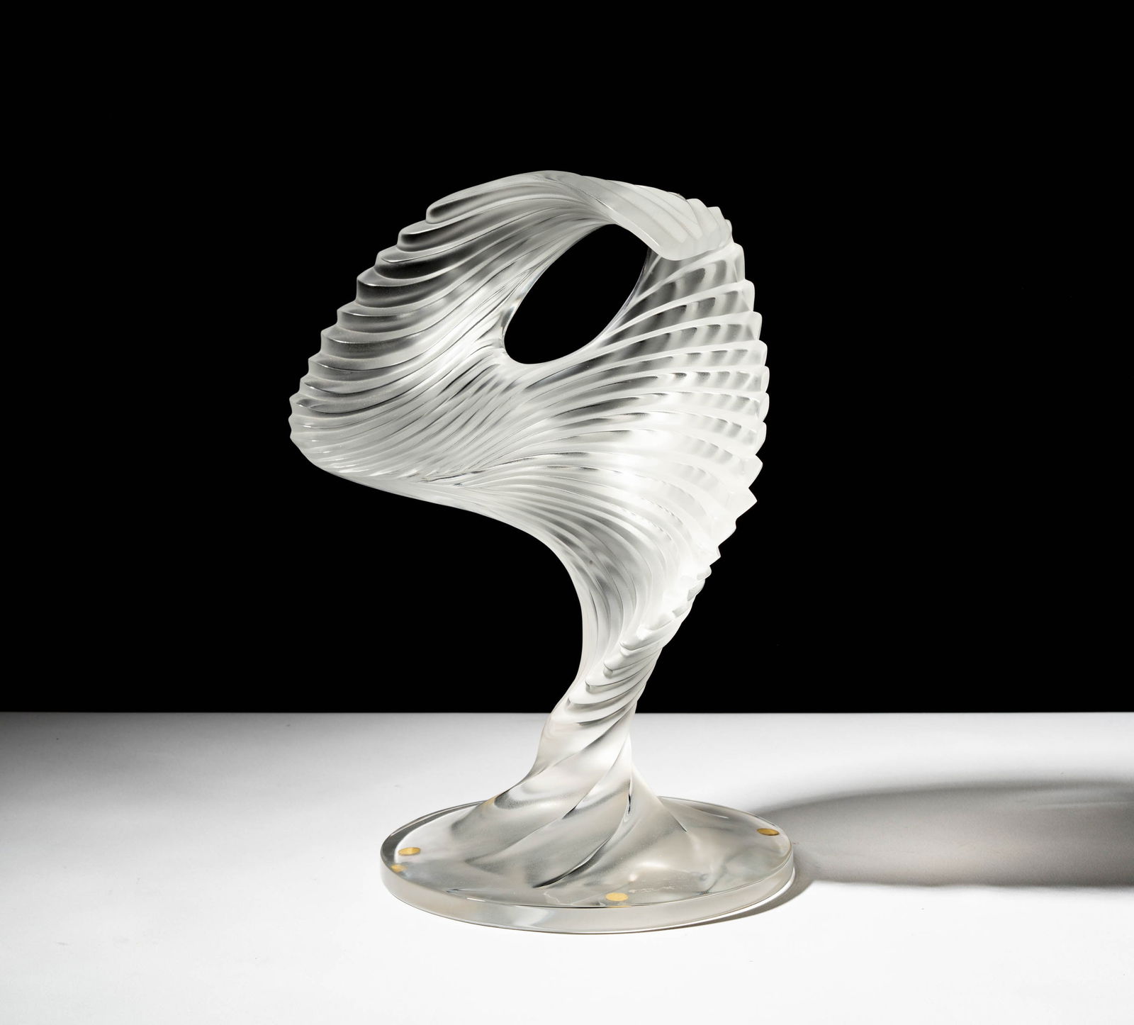 Lalique Glass Trophee Sculpture: signed, 12 1/4 x 9 x 7 1/2 in.