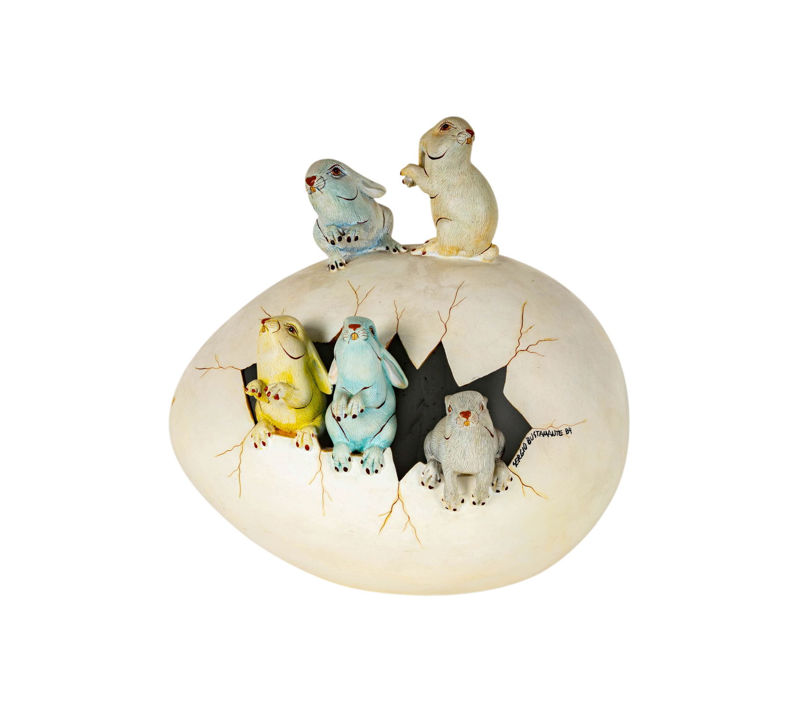 Sergio Bustamante (b.1949), Egg with Bunnies (1 of 8)