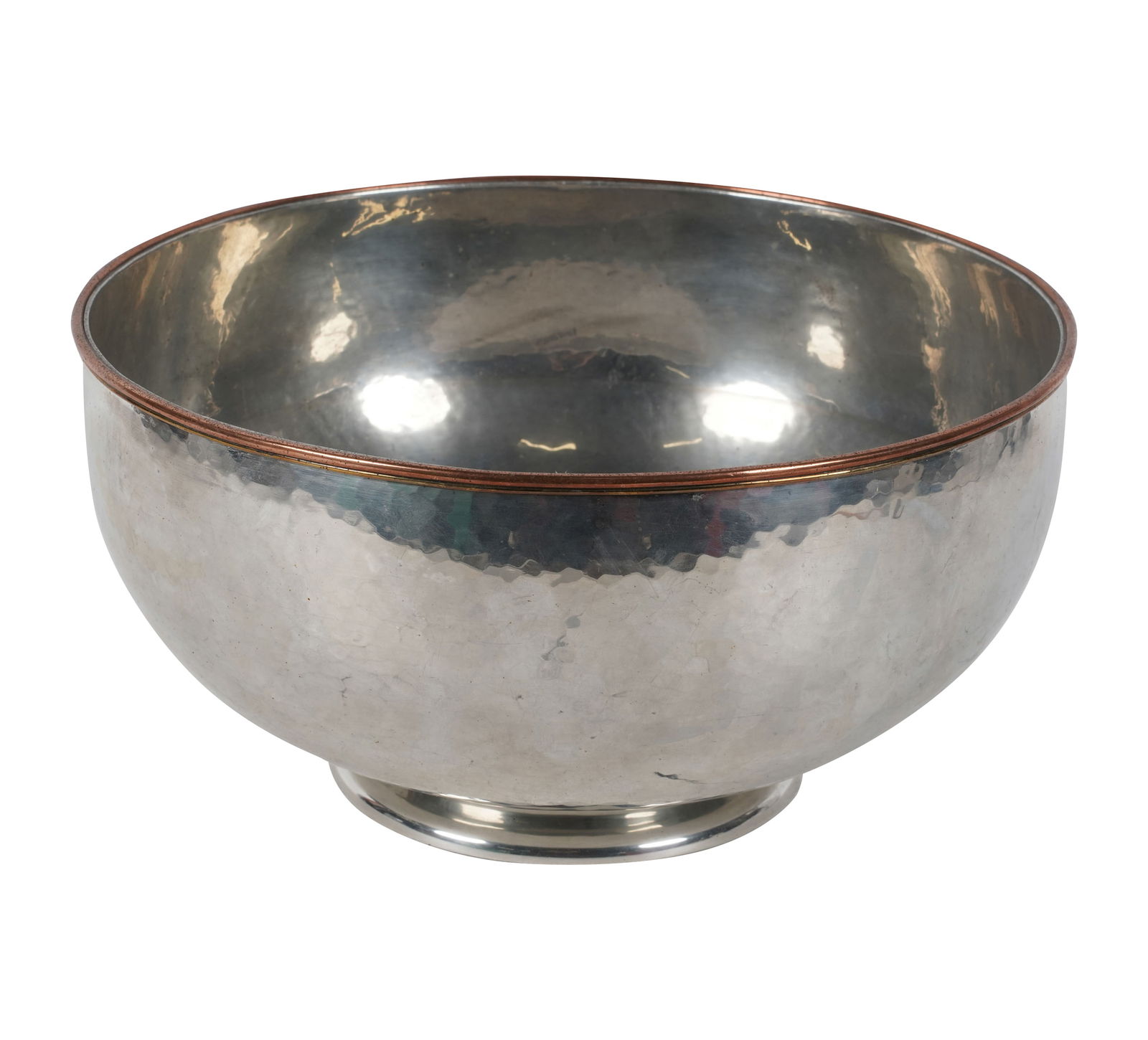 A Porter Blanchard Silvered Copper Centerbowl: with mark of Porter Blanchard to underside, 6 1/2 x 12 3/4 in.
