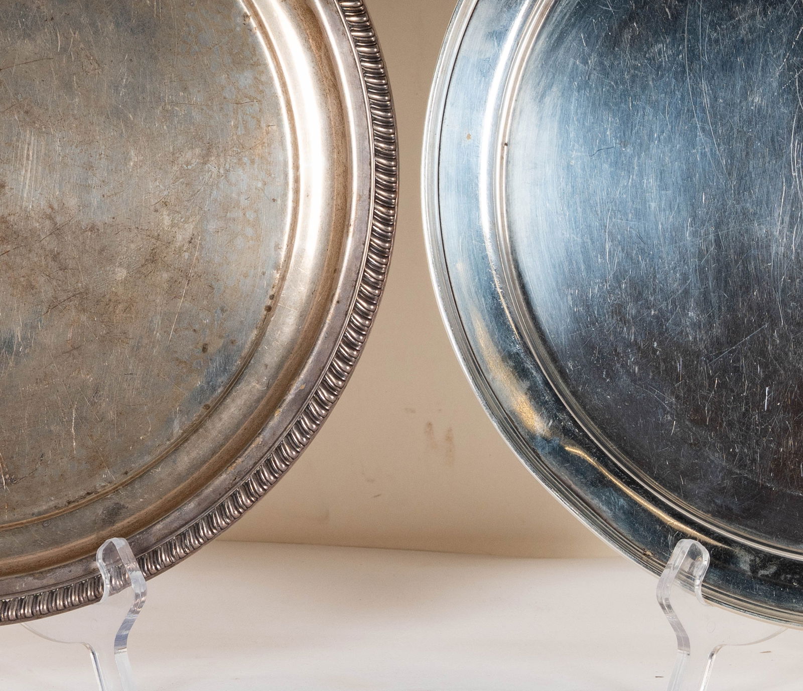 Two Assorted Round Sterling Trays - 4