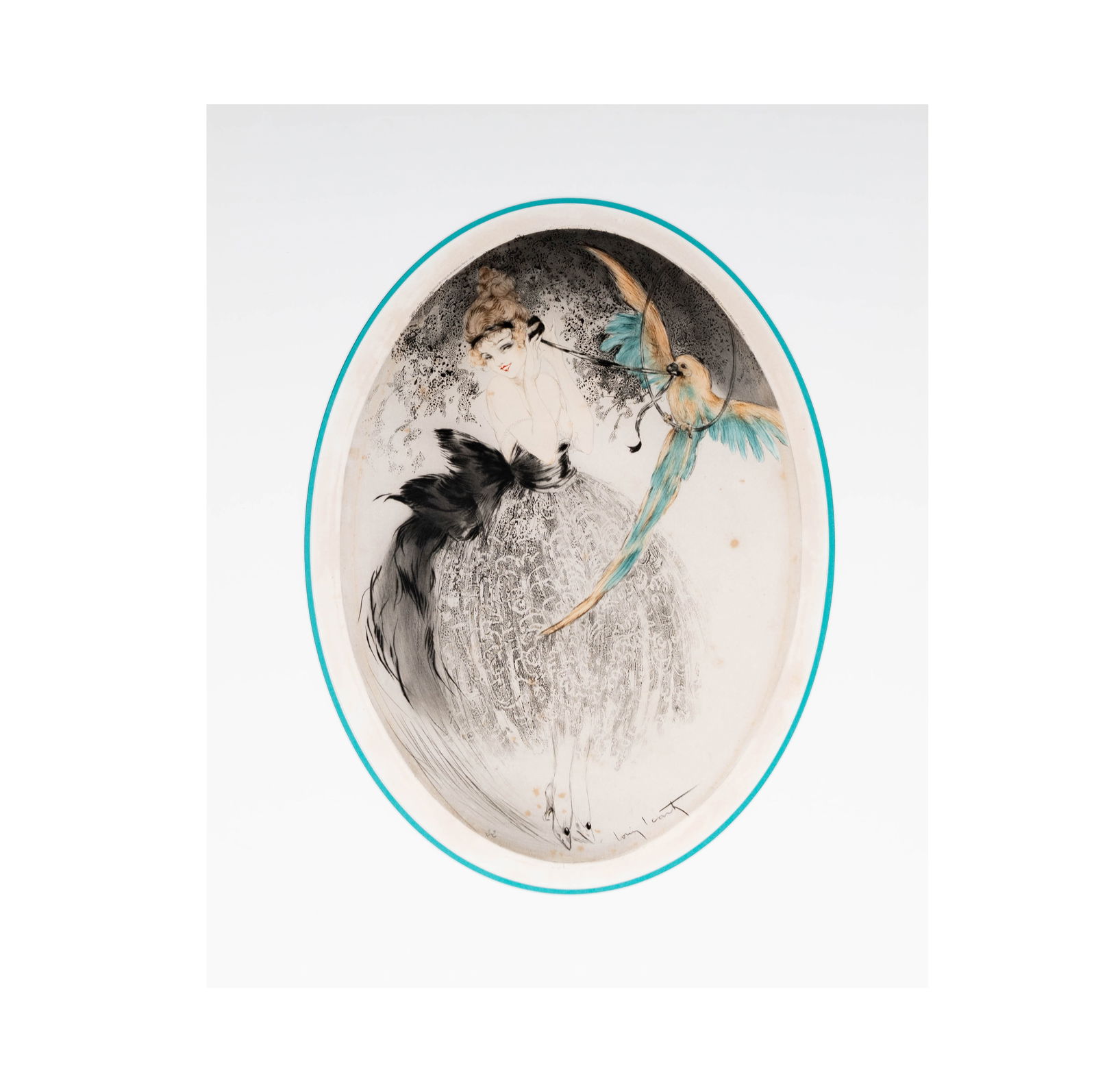 Louis Icart, French/American 1888-1950, Lady With Parrot (1 of 11)