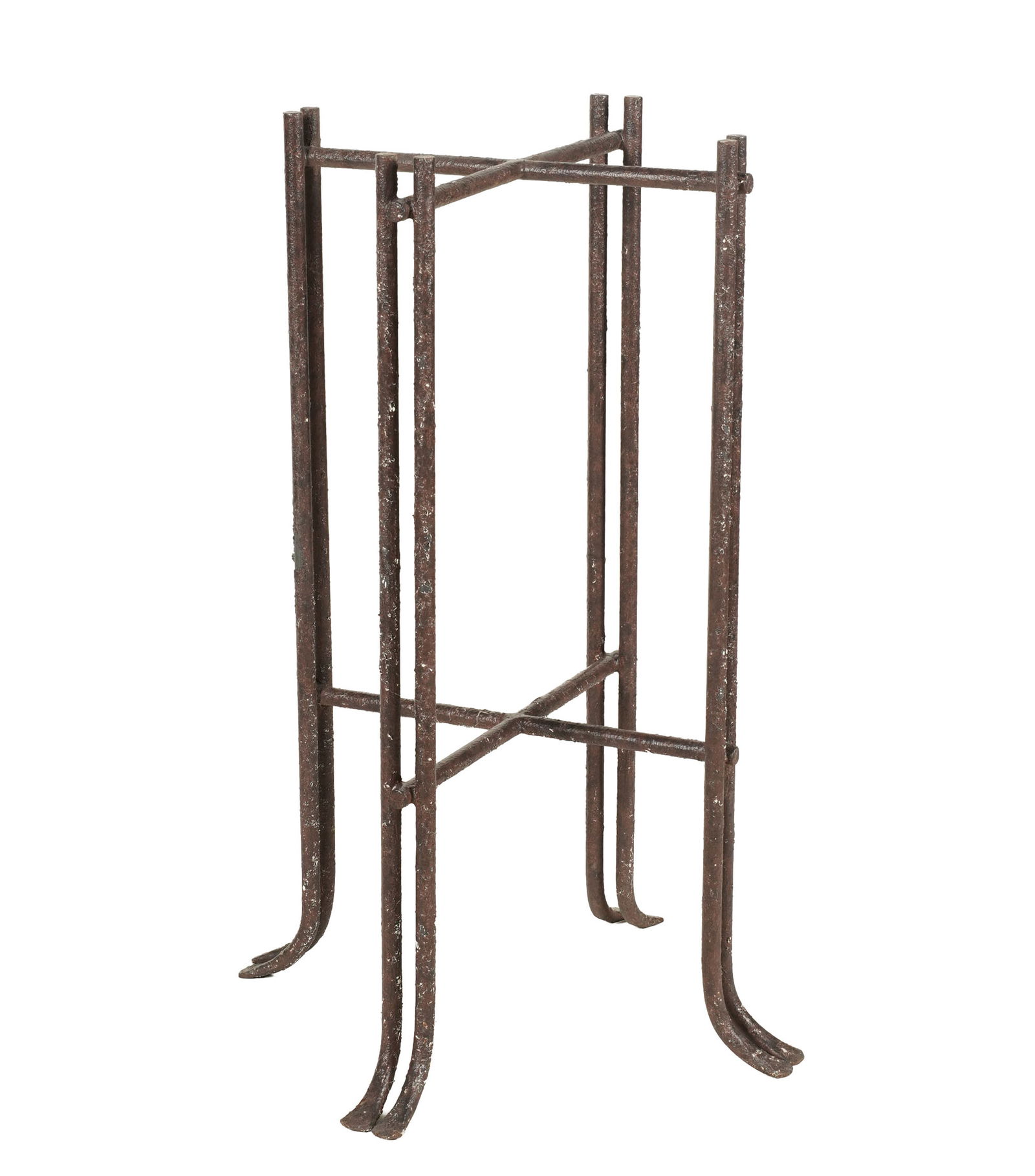 Tall Iron Side Table Base: unmarked, 37 x 15 x 15 in.