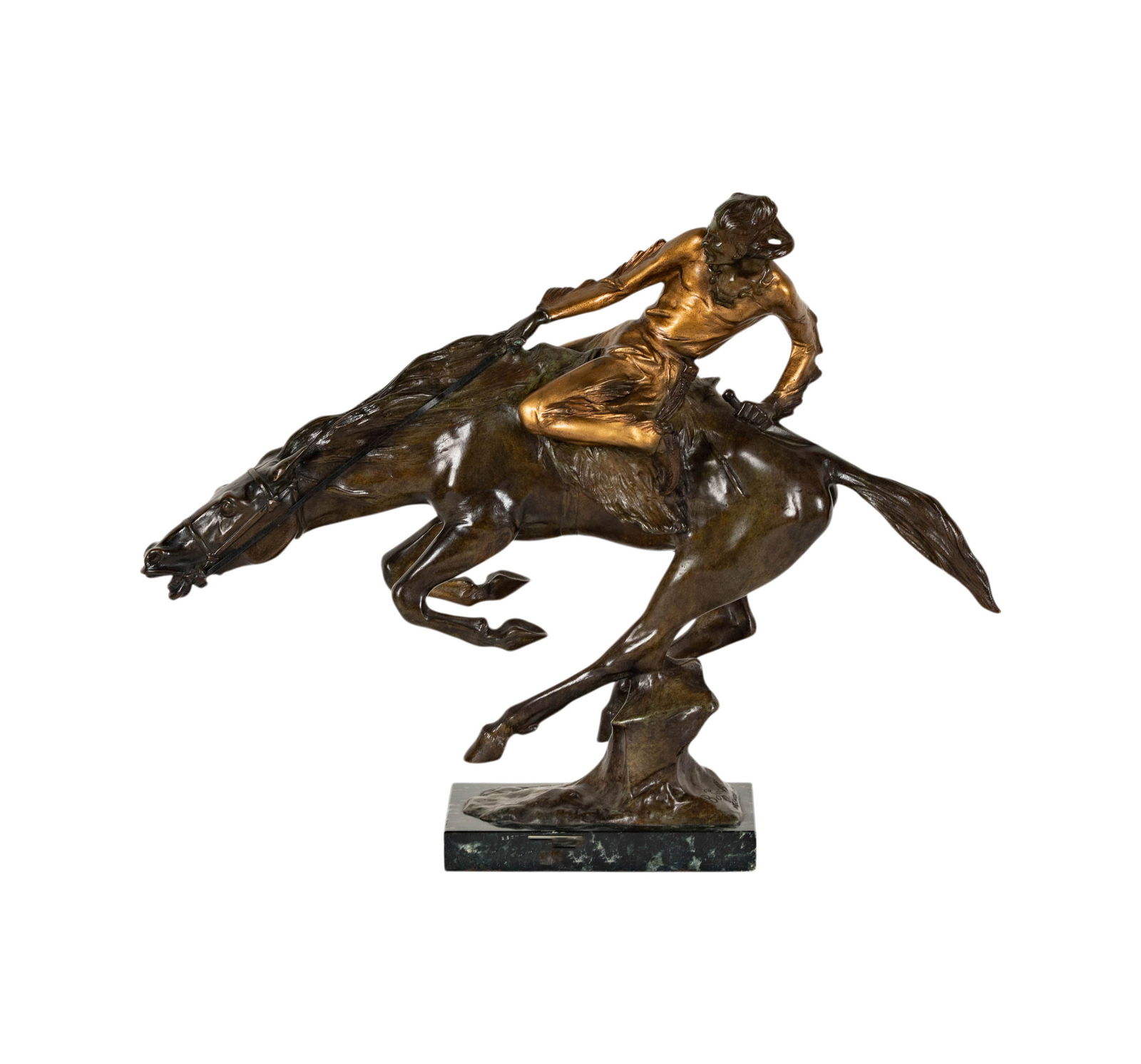 Bruno Zach: Horseman: signed in casting, overall 15 x 18 1/2 x 5 in/