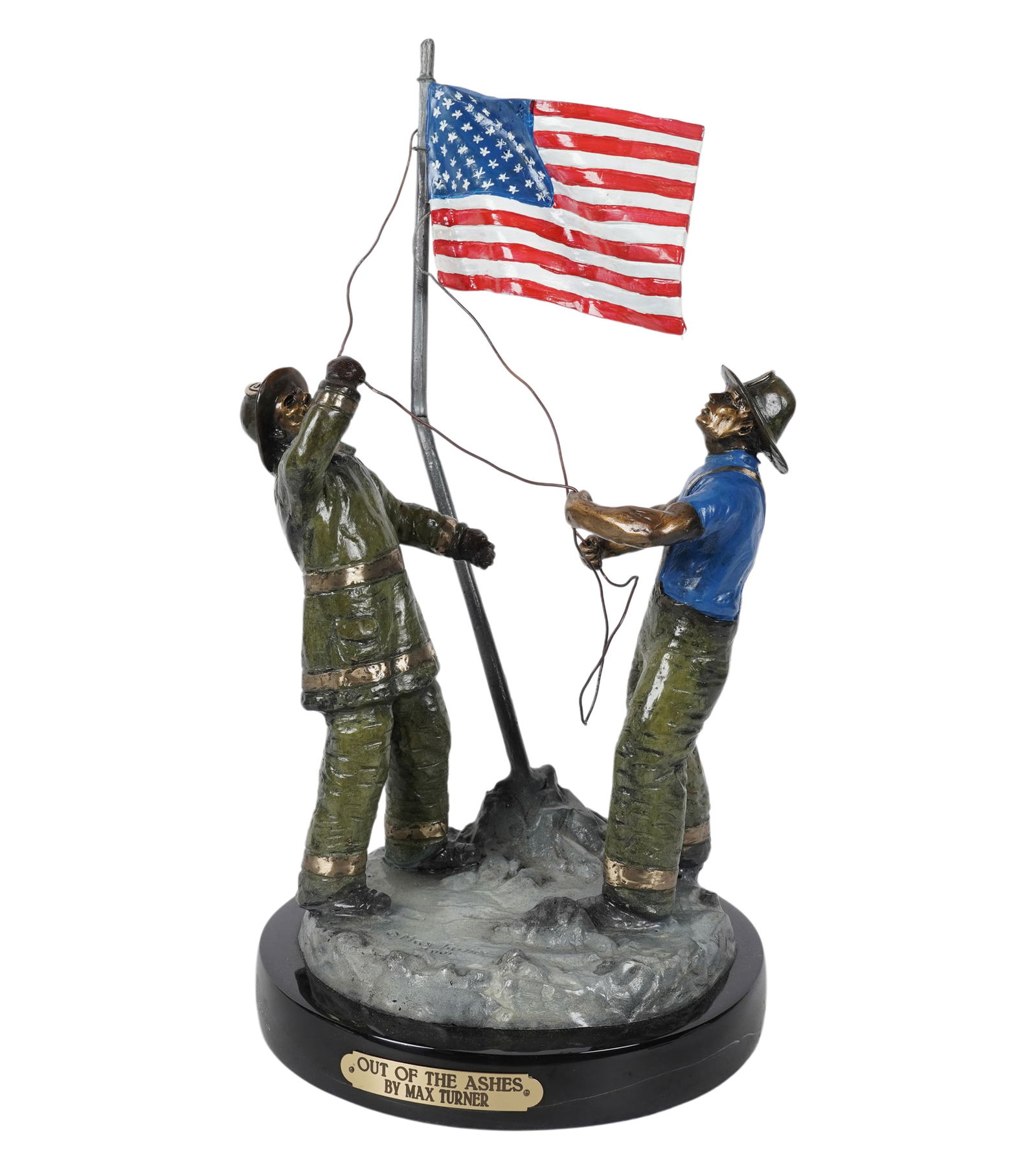 Max Turner: Out of the Ashes: 2001, signed in casting, overall 12 1/2 x 9 x 9 in.