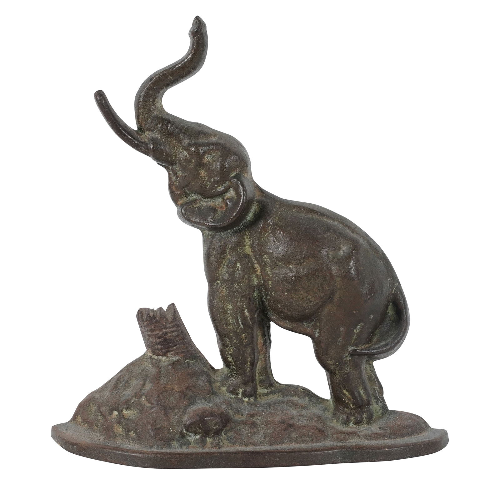 An Iron Elephant-Form Doorstop: unmarked, 10 1/2 x 9 3/4 in.