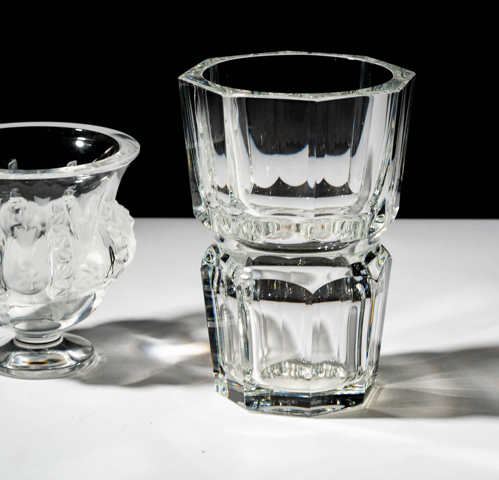 Two Designer Crystal Vases - 4
