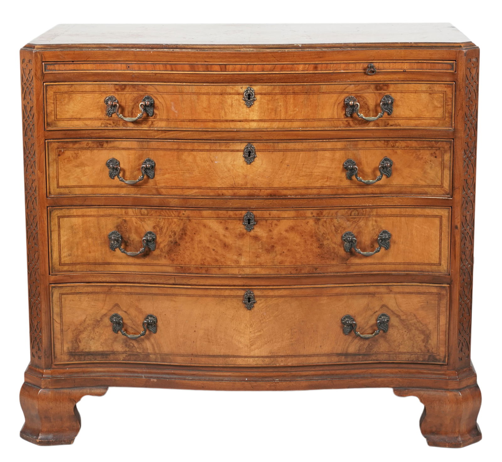 Serpentine Burl Walnut Chest of Drawers (1 of 12)