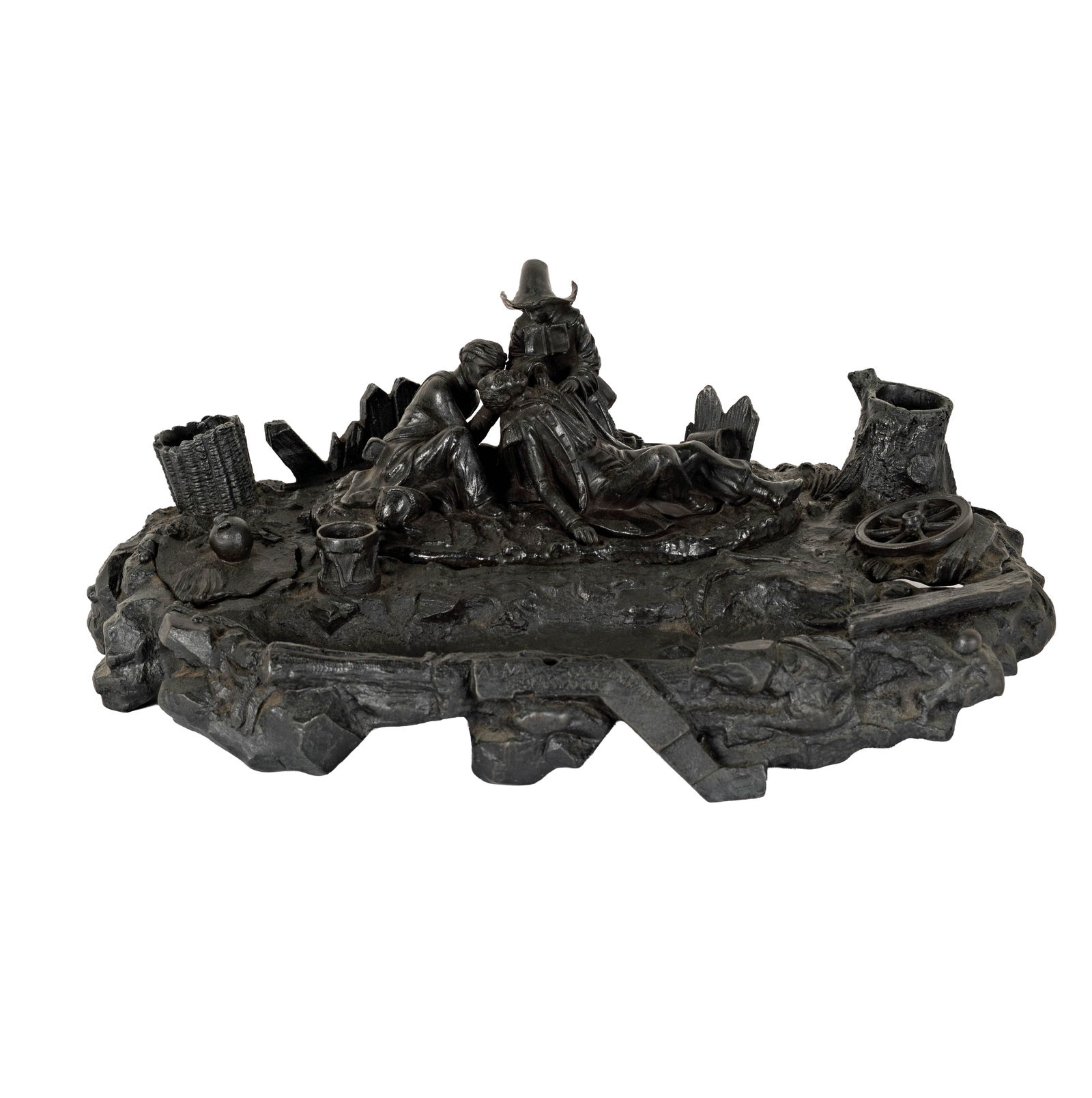 After Evgeni Lanceray, Inkwell: bronze, 4 x 12 x 8 in.