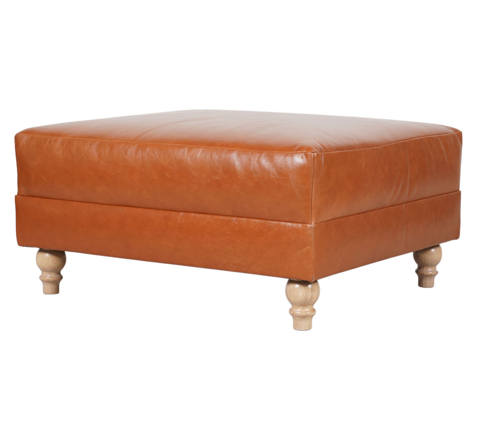 Custom Leather Upholstered Ottoman (1 of 8)