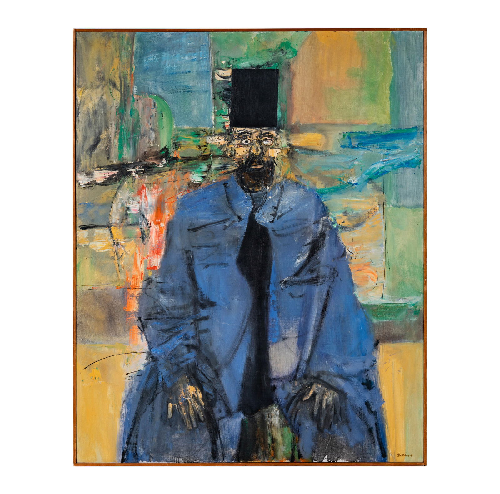 Edgar Louis Ewing (1913 - 2006), Caretaker, Aghia Triada: oil on canvas, 1967, 50 x 40 in., Frame: 50 1/2 x 40 3/4 in. From the estate of Jim and Jane Kresl, Long Beach, California. Exhibited: Esther Bear Gallery, Santa Barbara