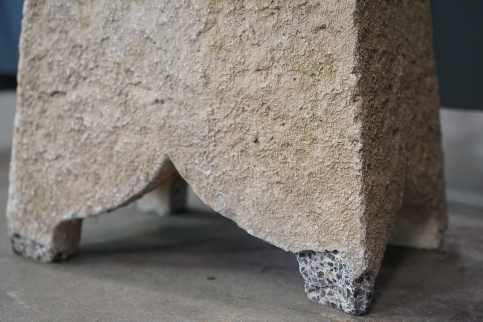 Poured Stone Garden Side Table - 3