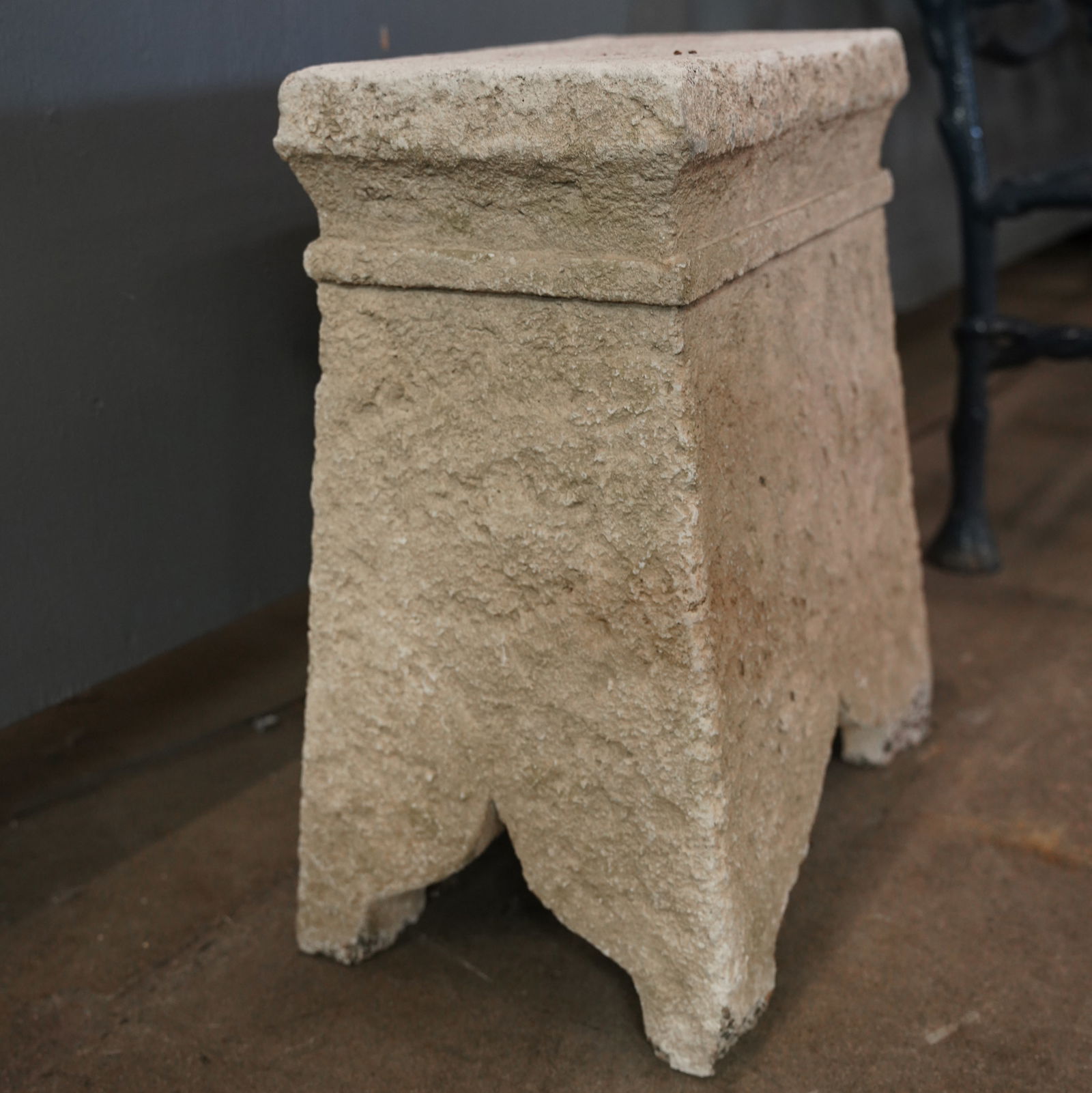 Poured Stone Garden Side Table - 5