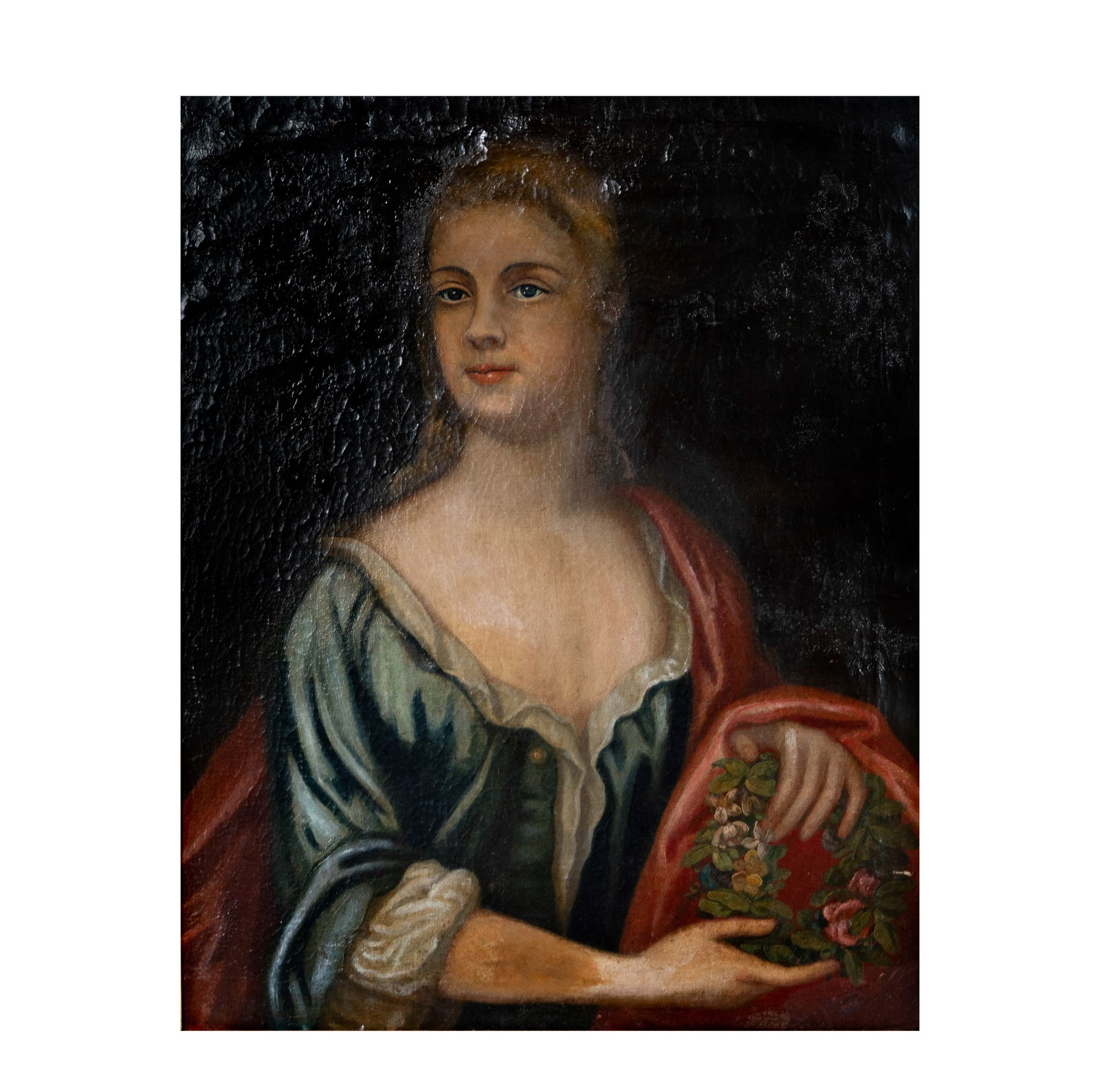 Portrait of a Lady: oil on canvas, relined, no visible signature, canvas: 30 x 25 in., frame: 36 3/4 x 30 3/4 in.