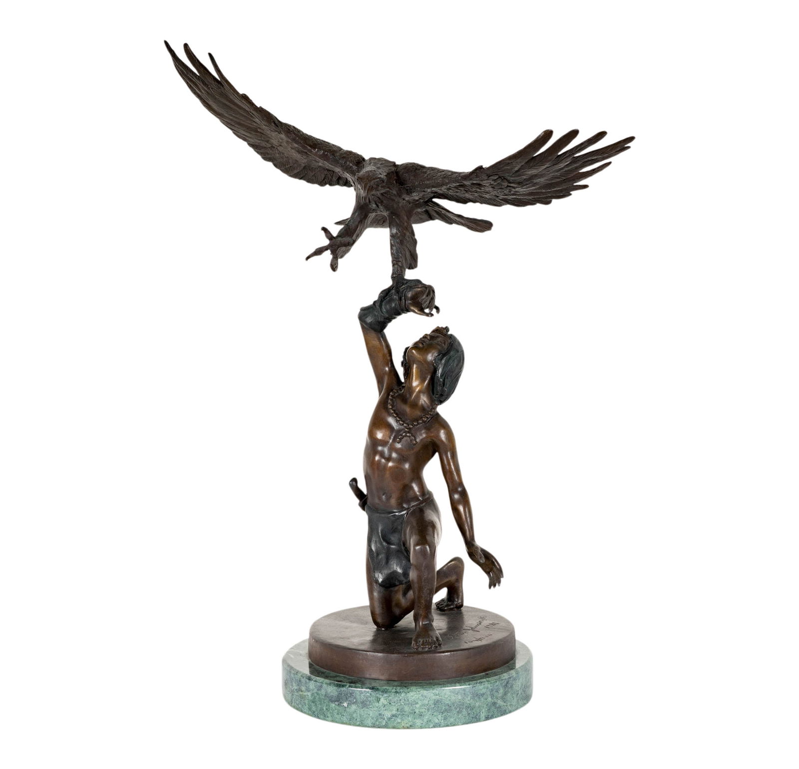 Stan Johnson "Eagle Boy": bronze, signed Stan Johnson 1988, 104/120, 21 x 15 1/2 x 8 in.