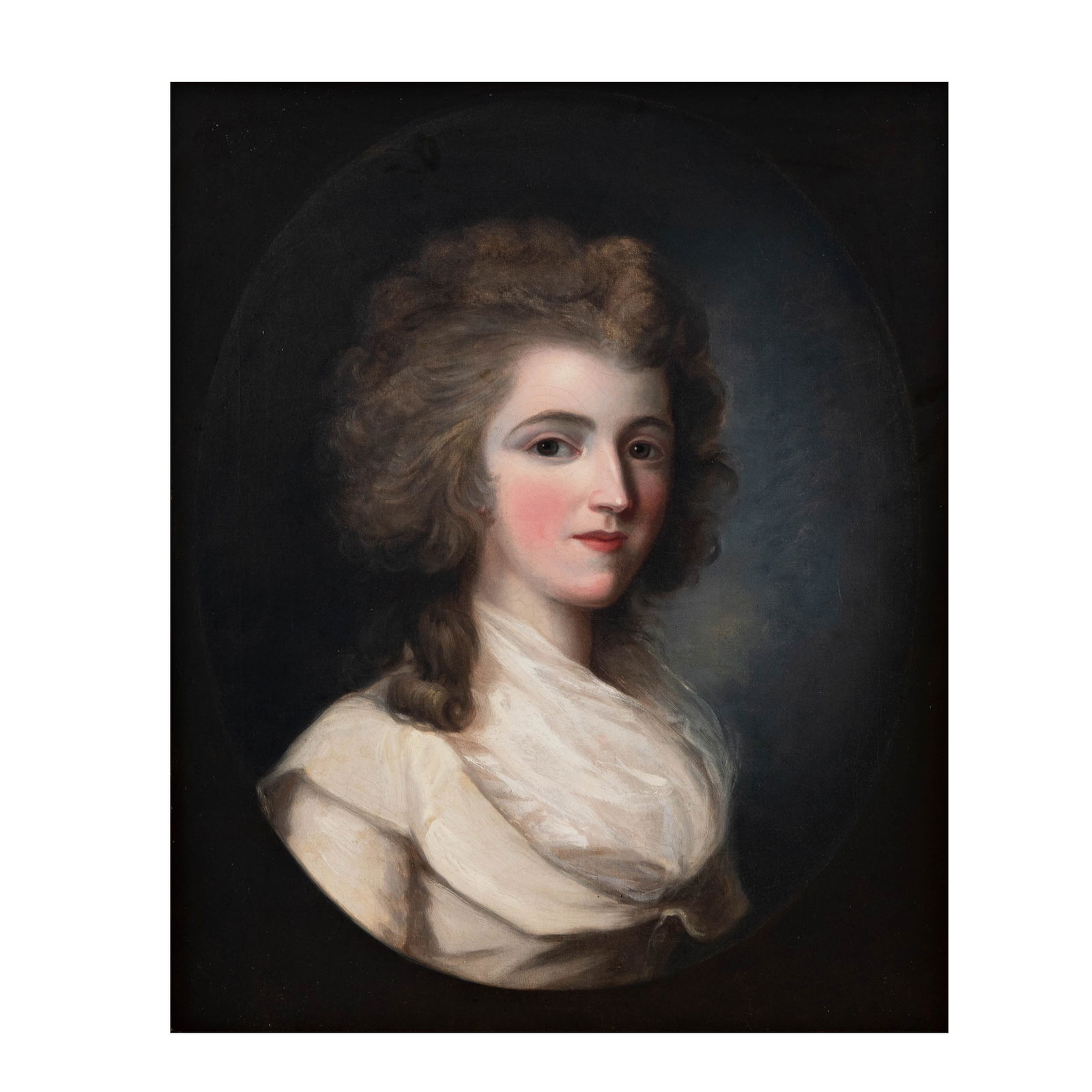 Portrait of a Lady: oil on canvas, relined, no visible signature, canvas: 22 x 18 in., frame: 28 x 24 in.