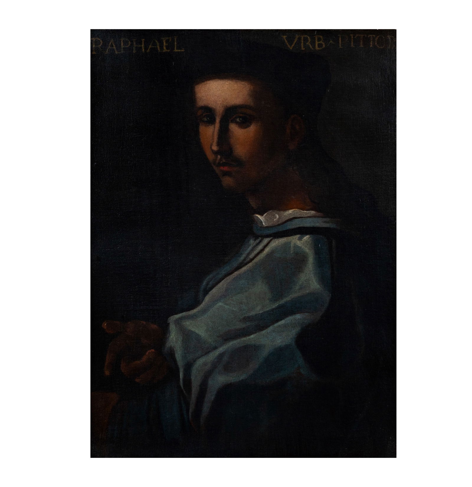 Portrait of a Young Man: oil on canvas, relined, no visible signature, 25 x 18 1/4 in., frame: 30 1/2 x 23 3/4 in.