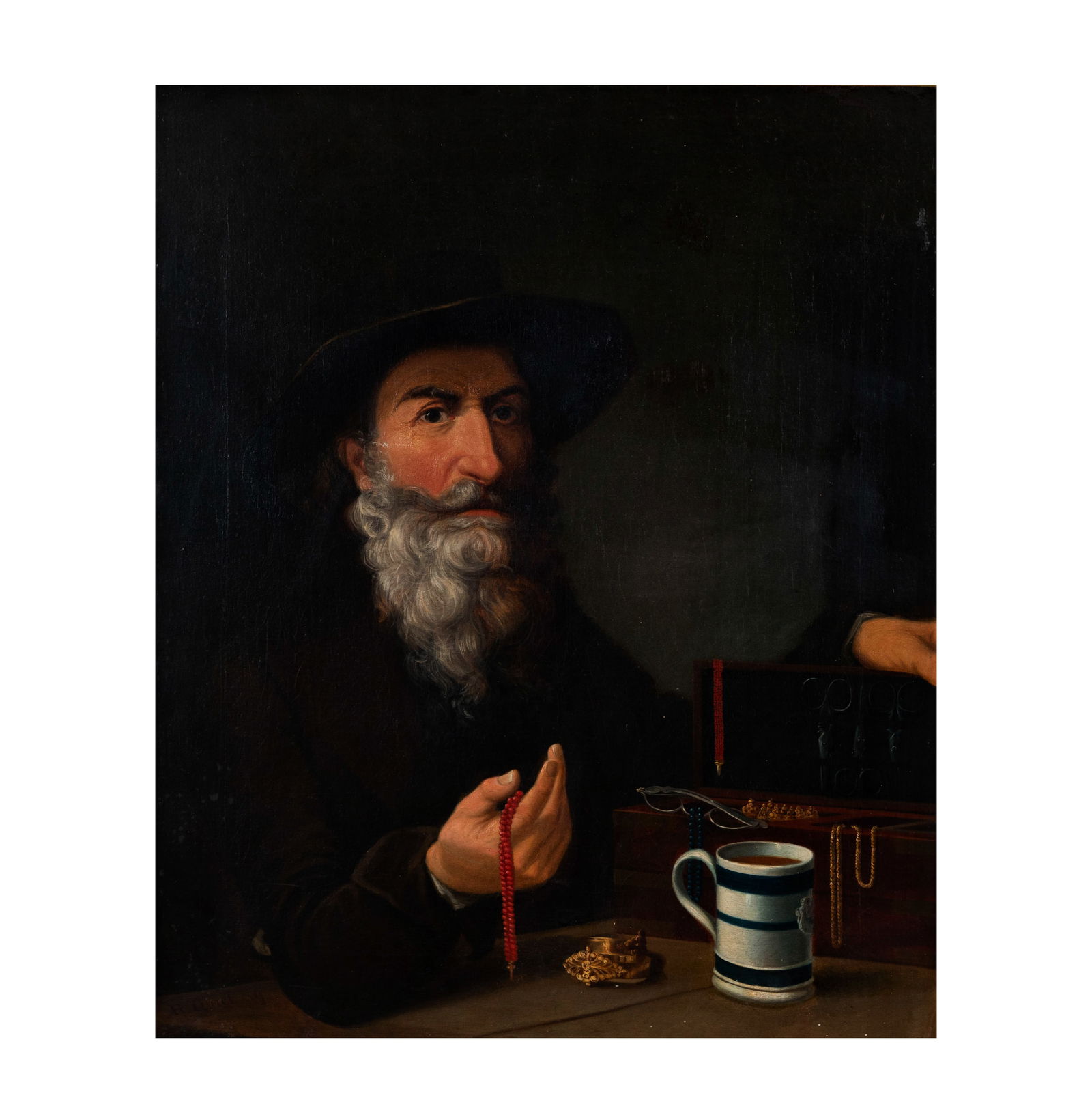 Portrait of a Bearded Man: oil on canvas, relined, signed lower left, canvas: 30 x 25 1/4 in., frame: 37 x 31 1/2