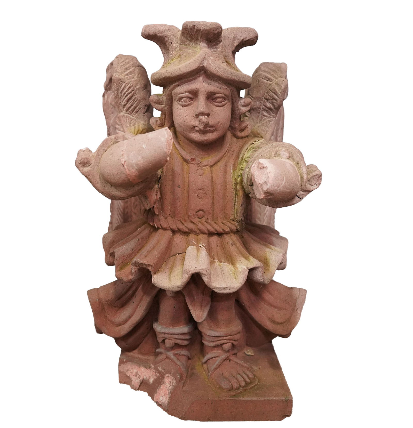 Carved Mexican Stone Angel Figure: 22 1/4 x 13 x 14 in.