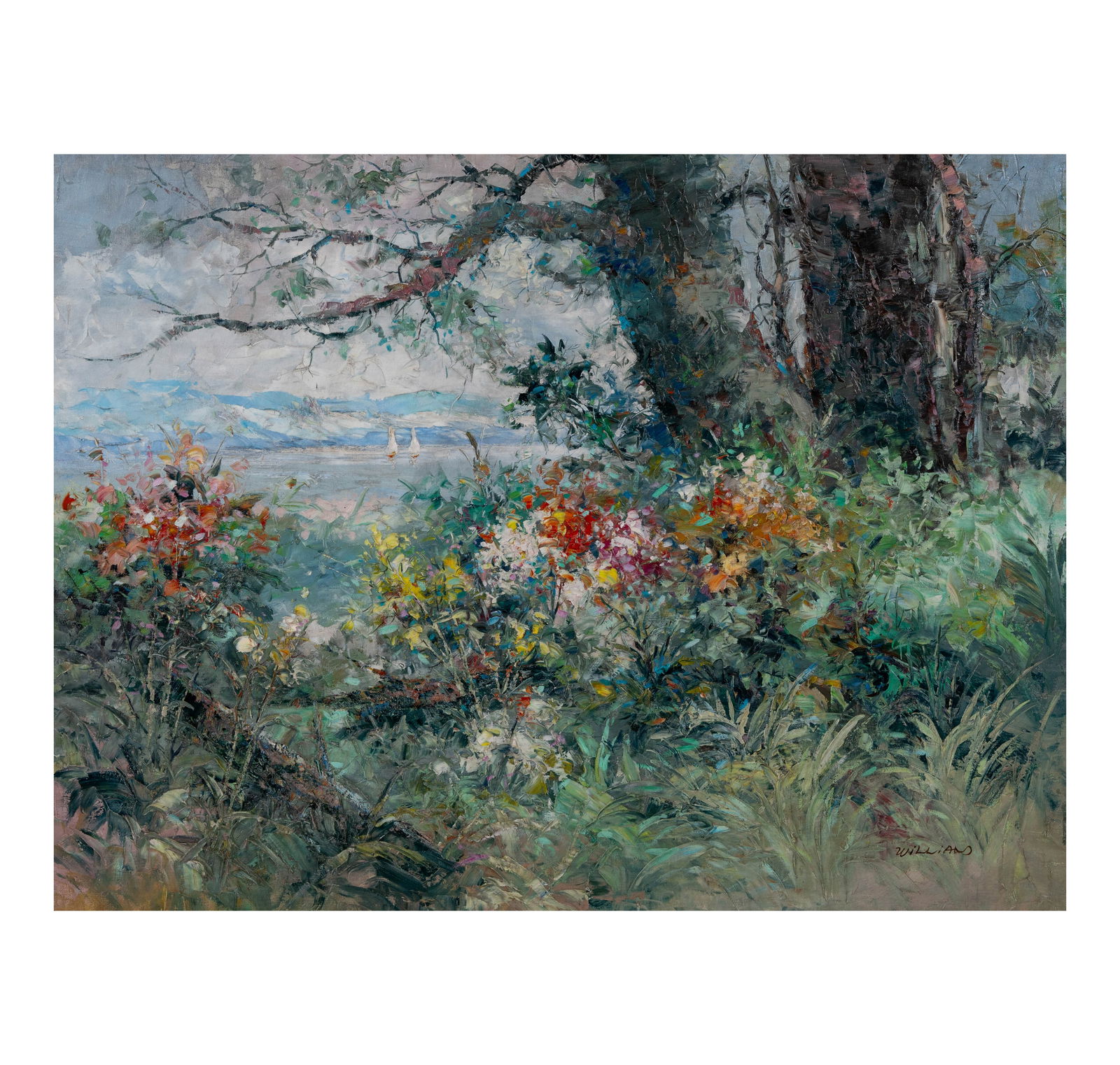 20th Century, Hunt Scene: oil on canvas; signed L. Burchfield, 40 x 30 in., Frame: 53 x 43 1/2 in.