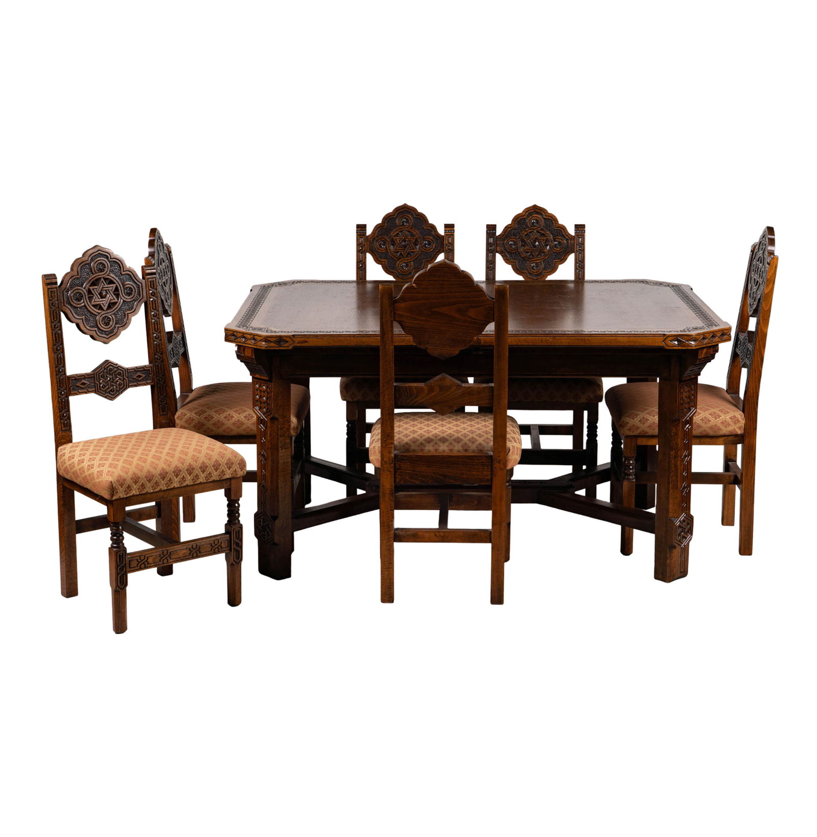 A Carved Oak Dining Table and Six Chairs (1 of 17)