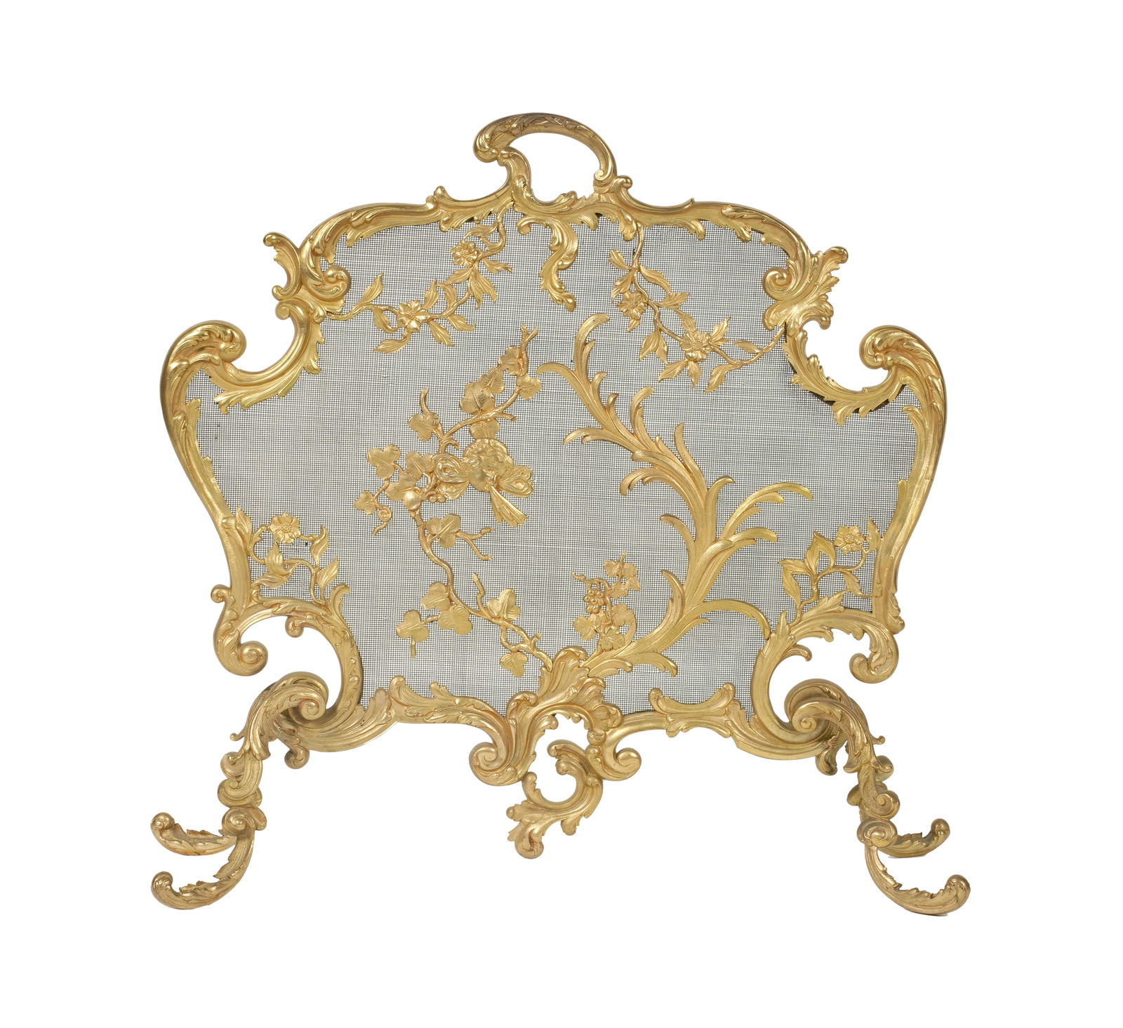 A Rococo Style Gilt Bronze Fire Screen: 28 x 30 x 10 1/2 in.