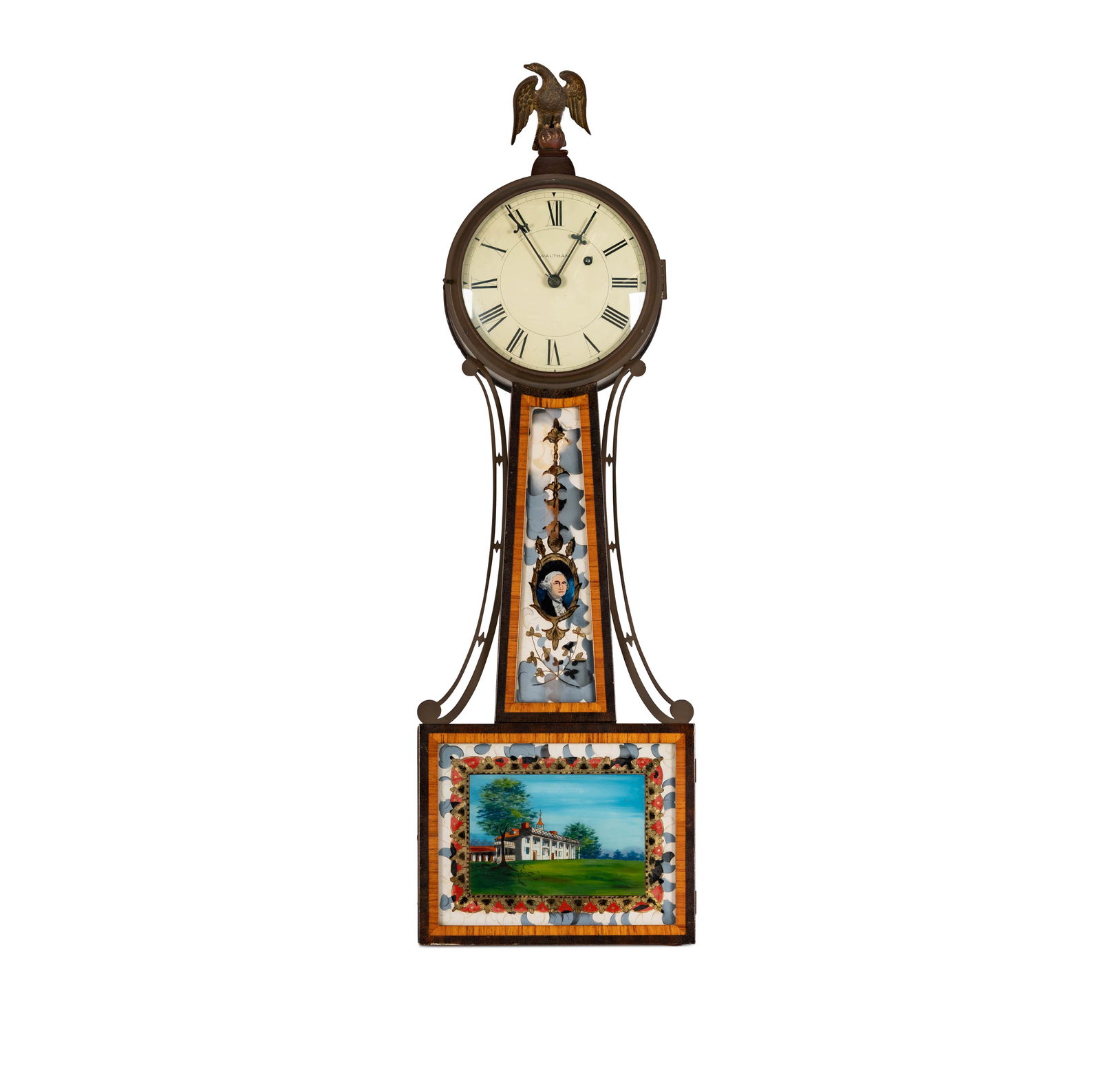 Waltham Reverse Painted Banjo Clock (1 of 9)
