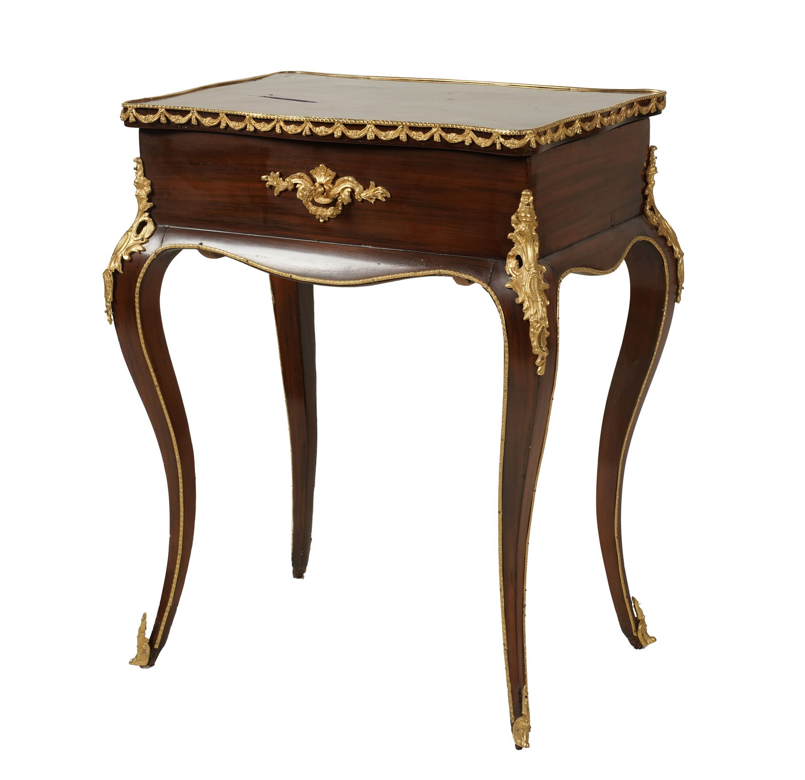 A Rococo-Style Gilt Metal-Mounted Side Table (1 of 8)