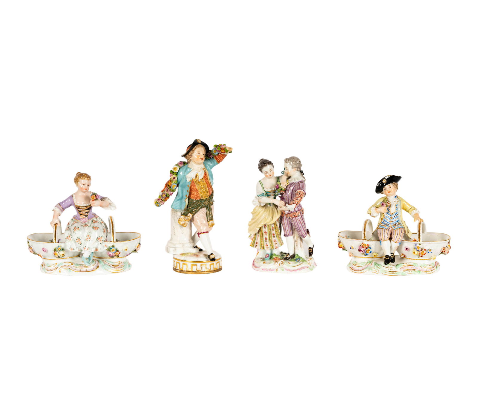 A Group of Meissen Porcelain Salt Cellars and FIgurines (1 of 11)