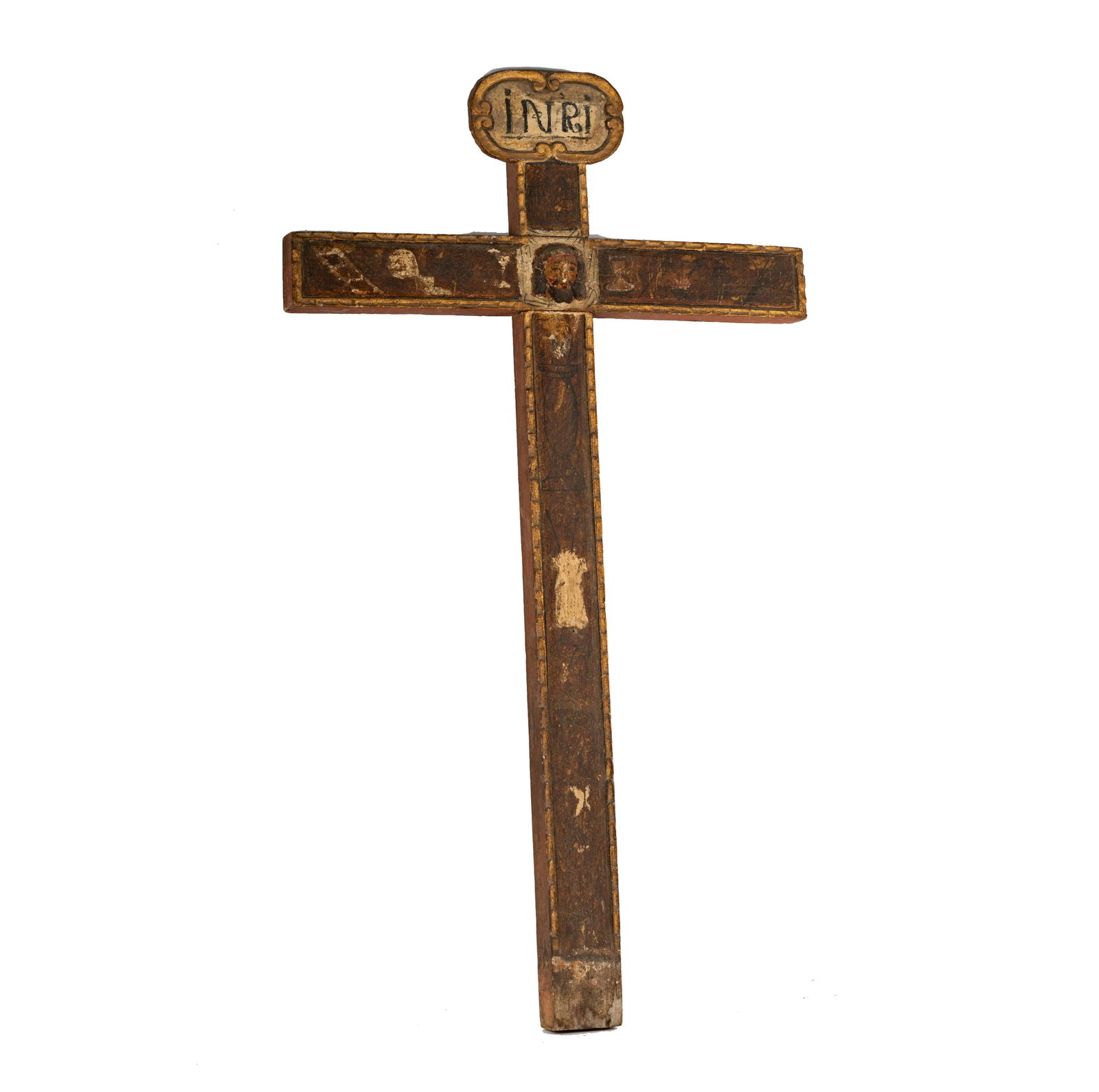 A Spanish Colonial Painted Wood Cross (1 of 17)