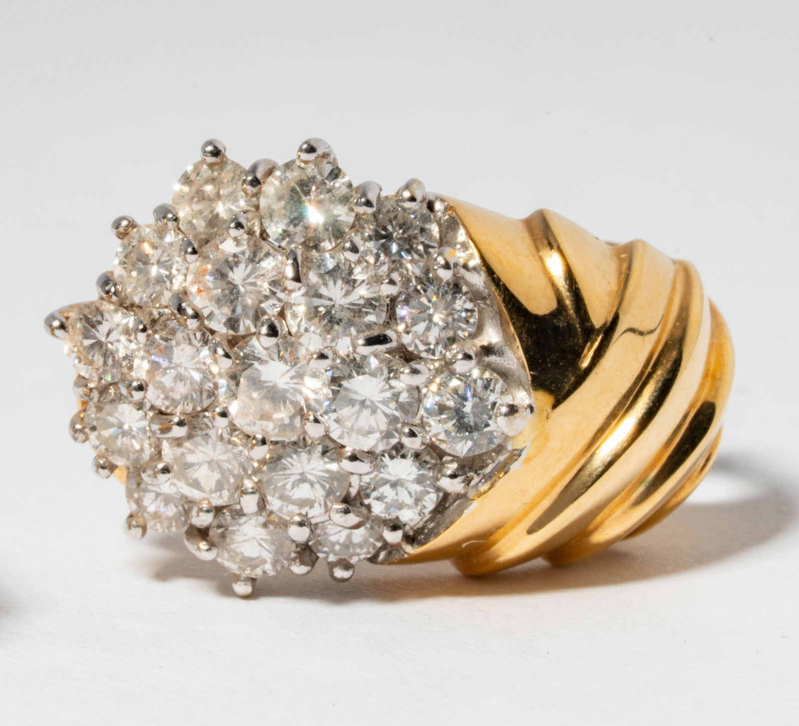 Pair of 18 Karat Yellow Gold & Diamond Earrings - 4