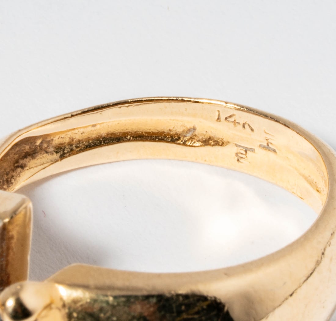 Two Israeli 14 Karat Yellow Gold, Diamond, & Sapphire Ring - 10