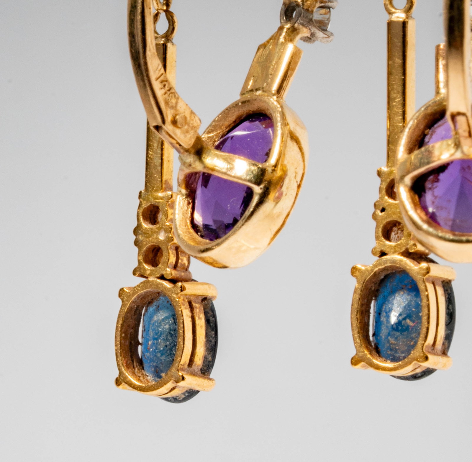 Two Pairs of Gold, Gem-set, & Diamond Earrings - 13