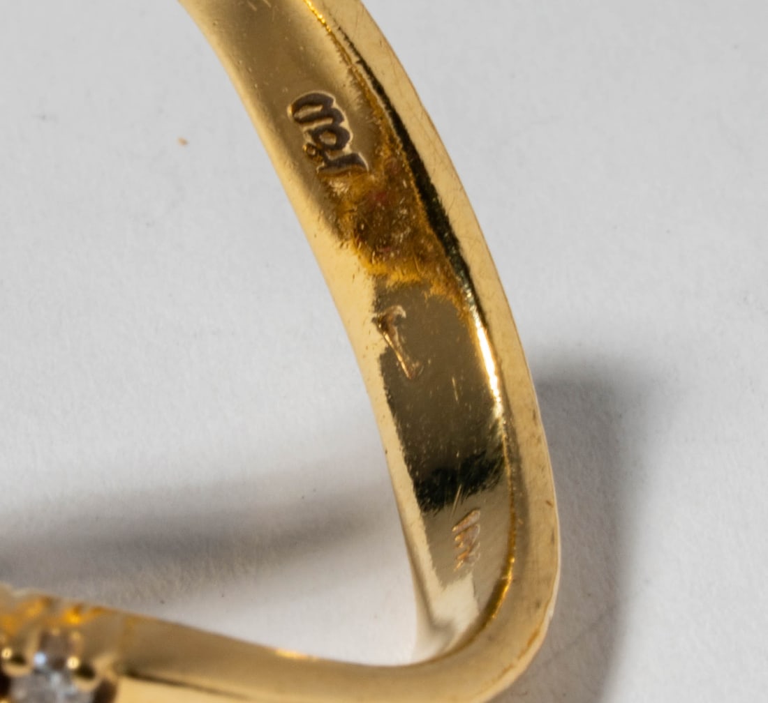 Two 14 Karat Yellow Gold, Diamond, Sapphire, and Ruby Rings - 8