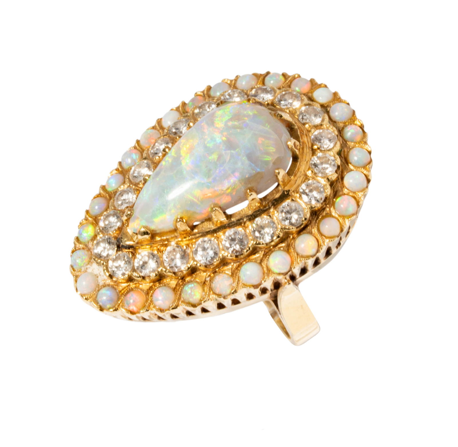 18 Karat Yellow Gold, Diamond, & Opal Ring (1 of 8)