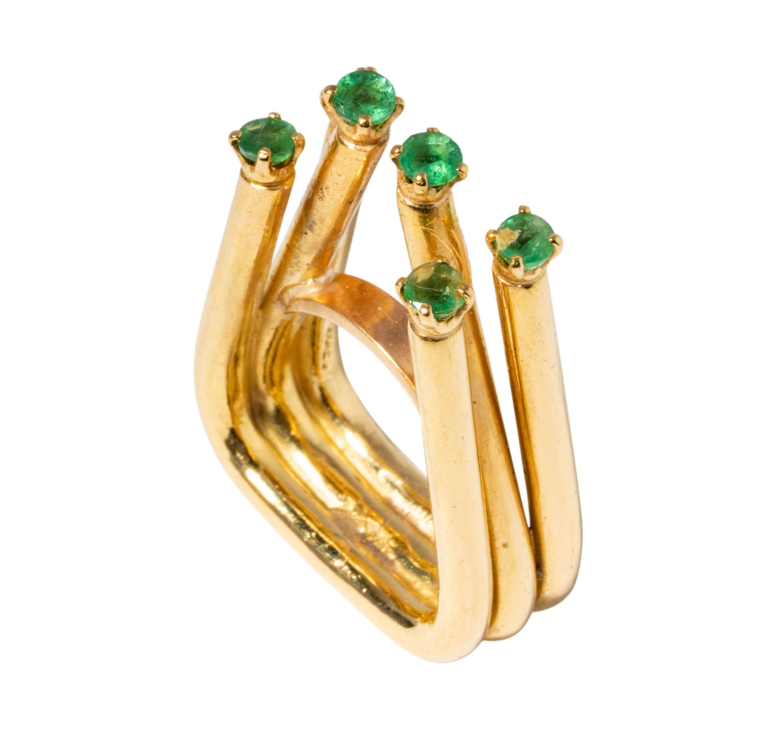 Israeli 14 Karat Yellow Gold & Emerald Ring (1 of 9)