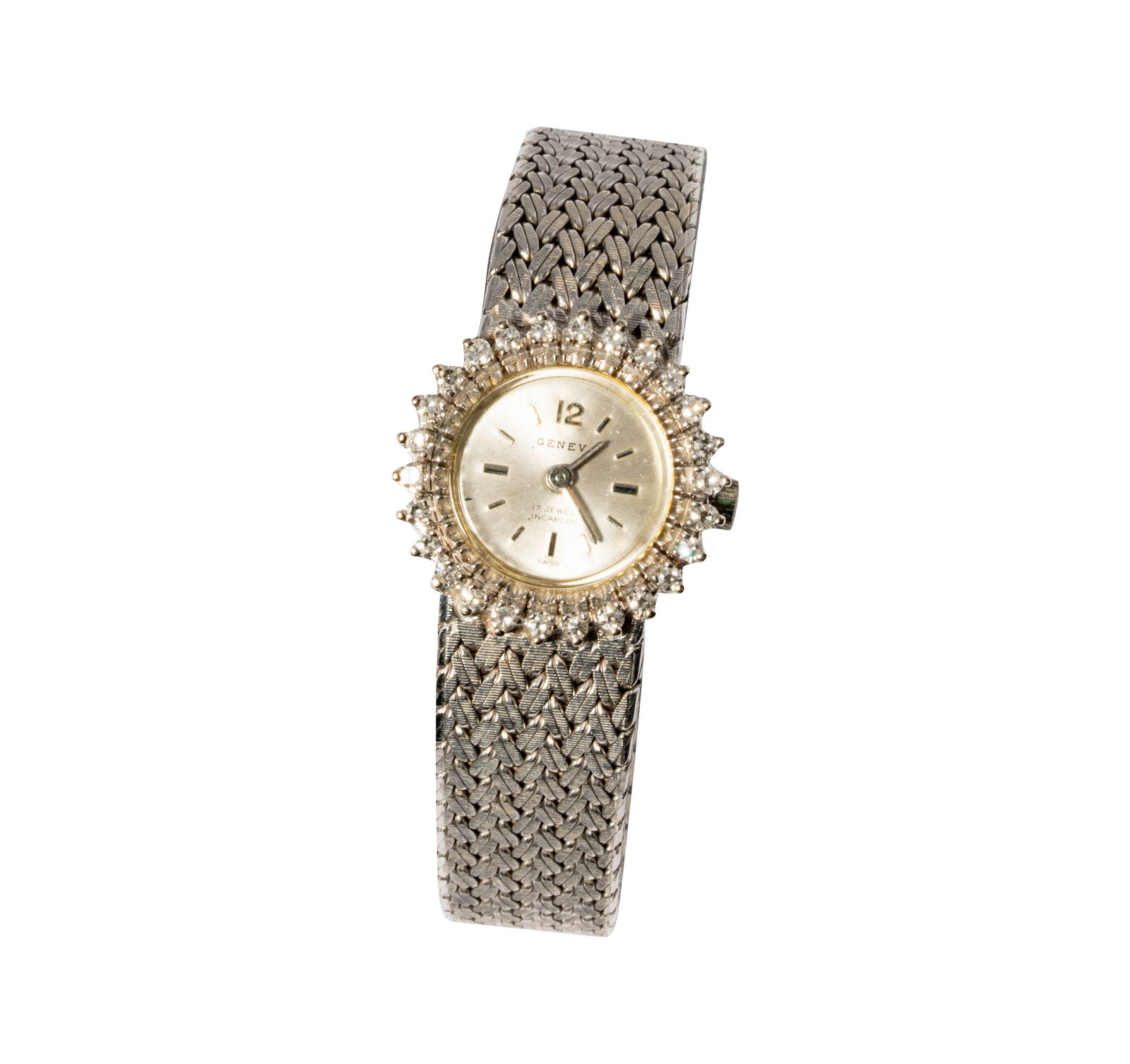 Swiss 14 Karat White Gold & Diamond Watch (1 of 8)