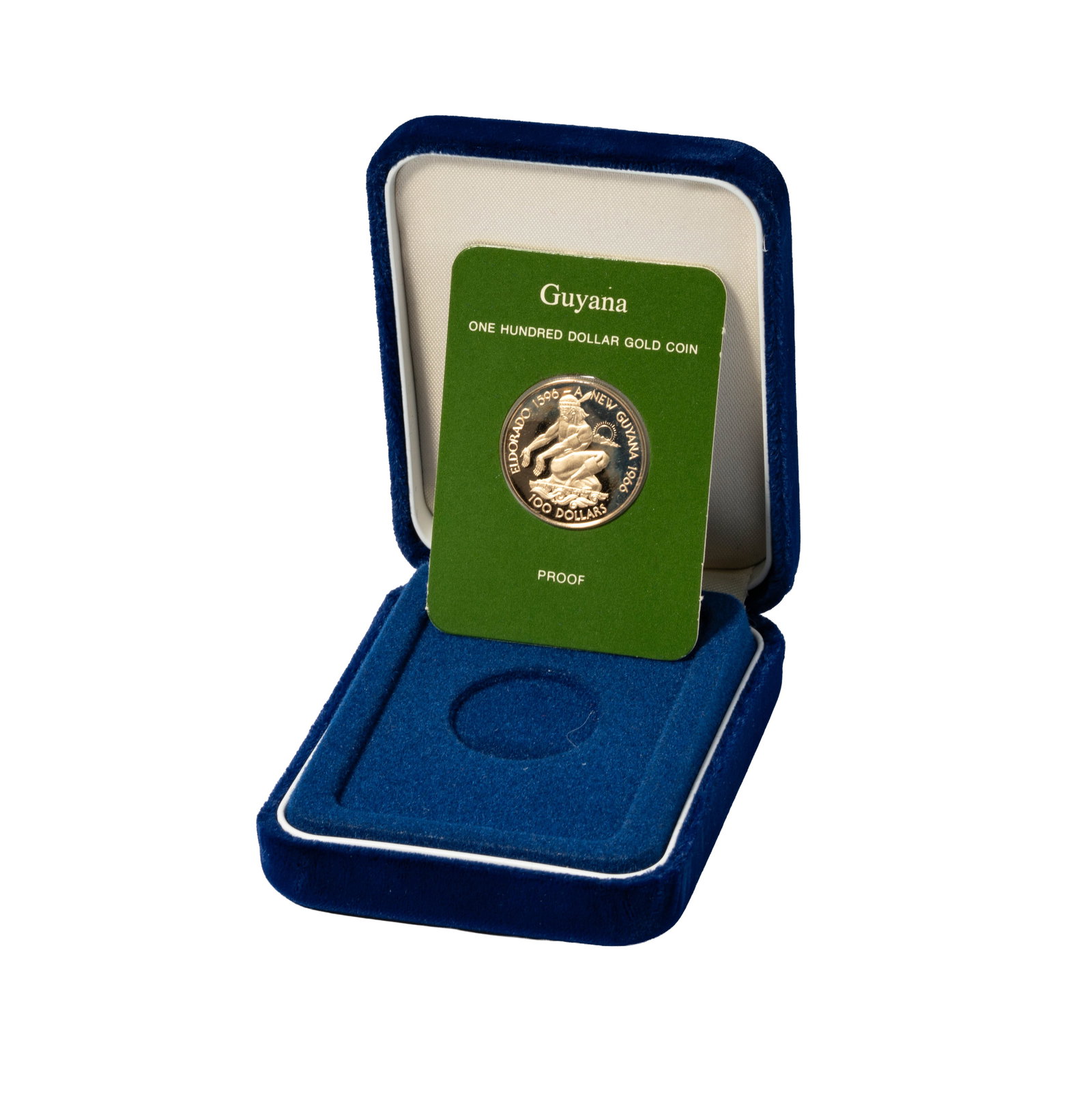 1976 Guyana $100 Gold Coin: with box and papers