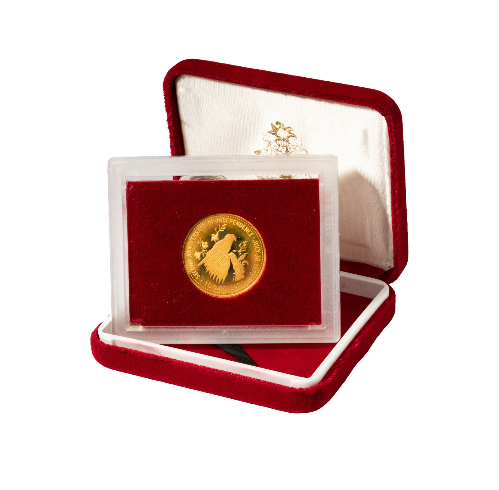 1975 Commonwealth of the Bahamas $100 Gold Coin: with box and papers