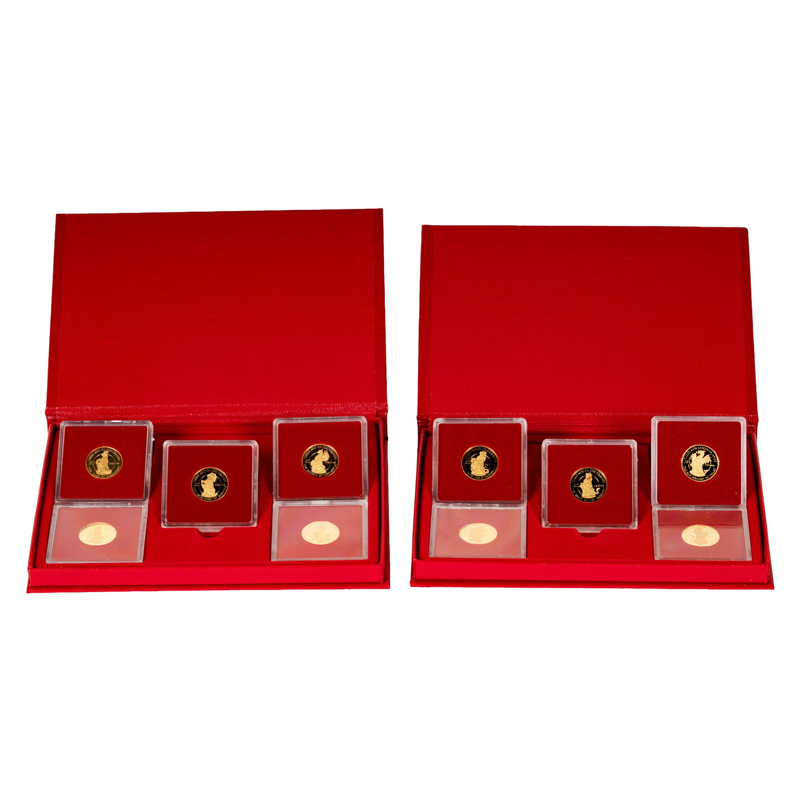 1978 Turks and Caicos Islands Queens Beasts Gold Collection: 10-50 Crown Gold Coins