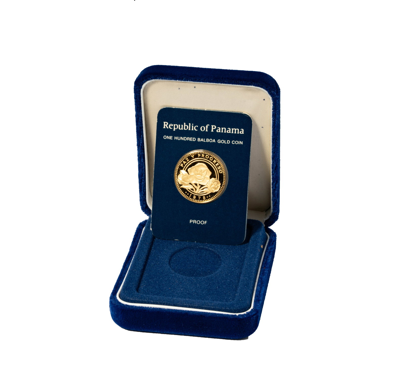 1978 Republic of Panama 100 Balboa Gold Coin: in box with papers