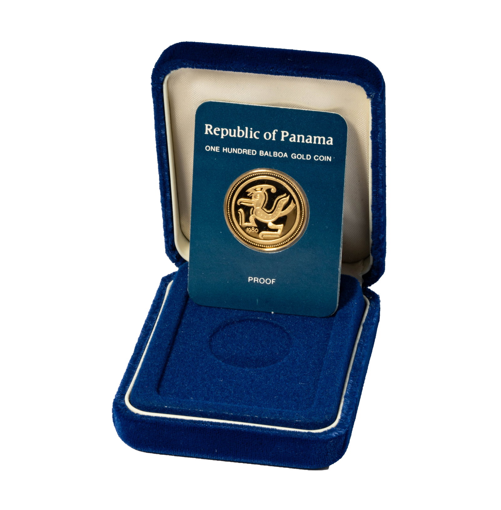 1980 Panama 100 Balboa Gold Coin: with case and papers